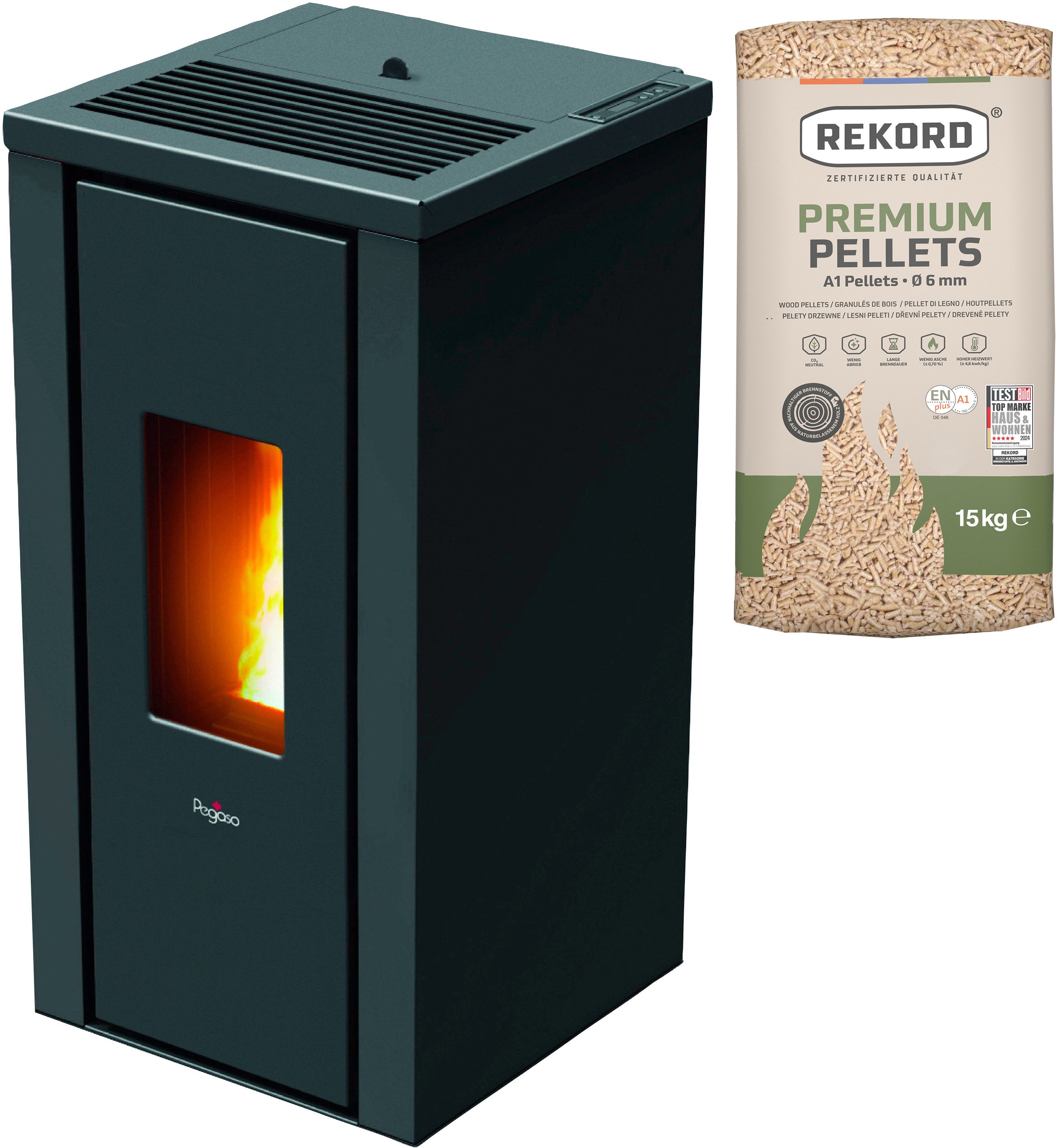 Pegaso Pelletofen VERA, 7 kW, Zeitbrand,