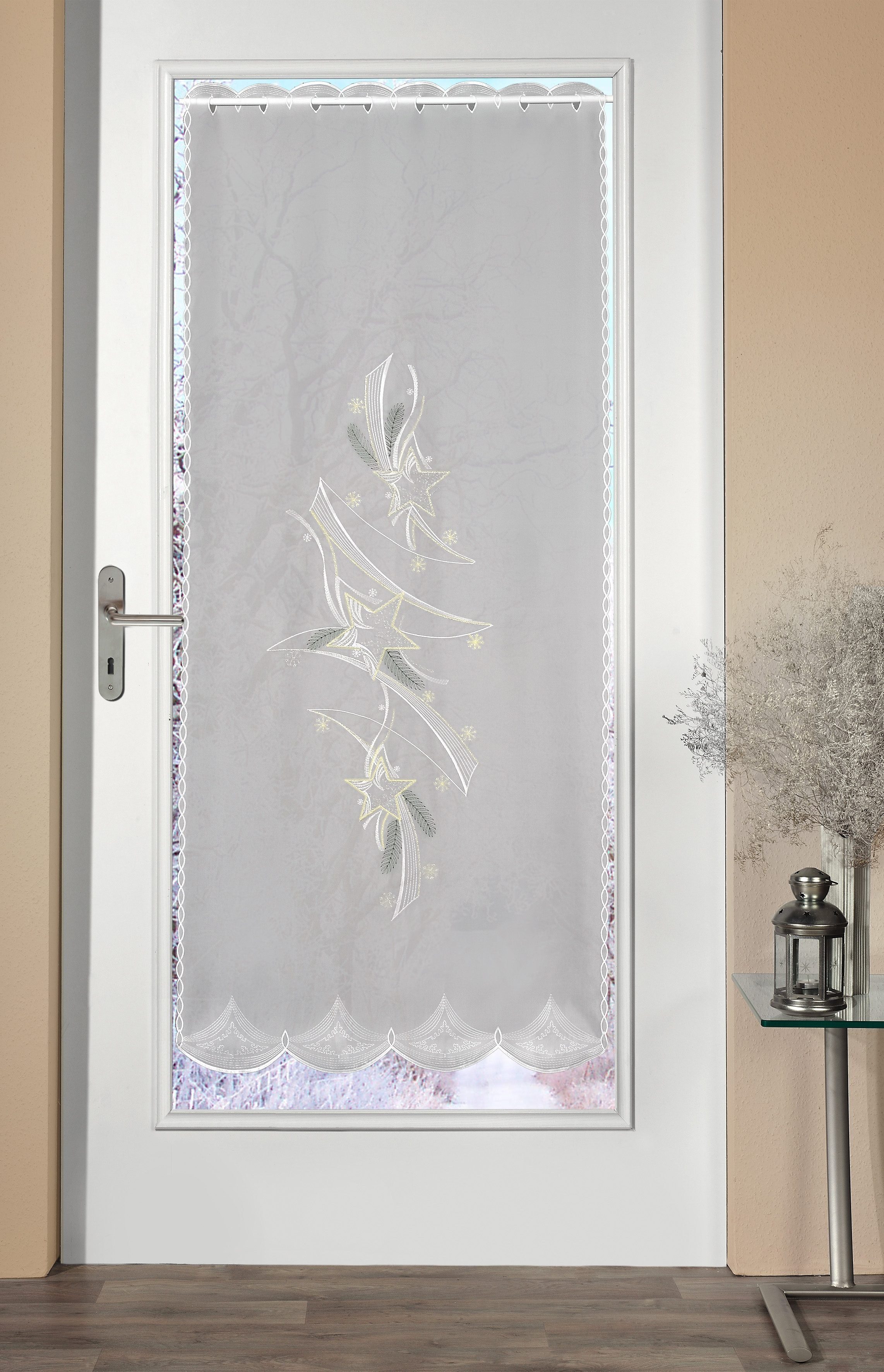 Stickereien Plauen Türvorhang Türstores Sterne (1