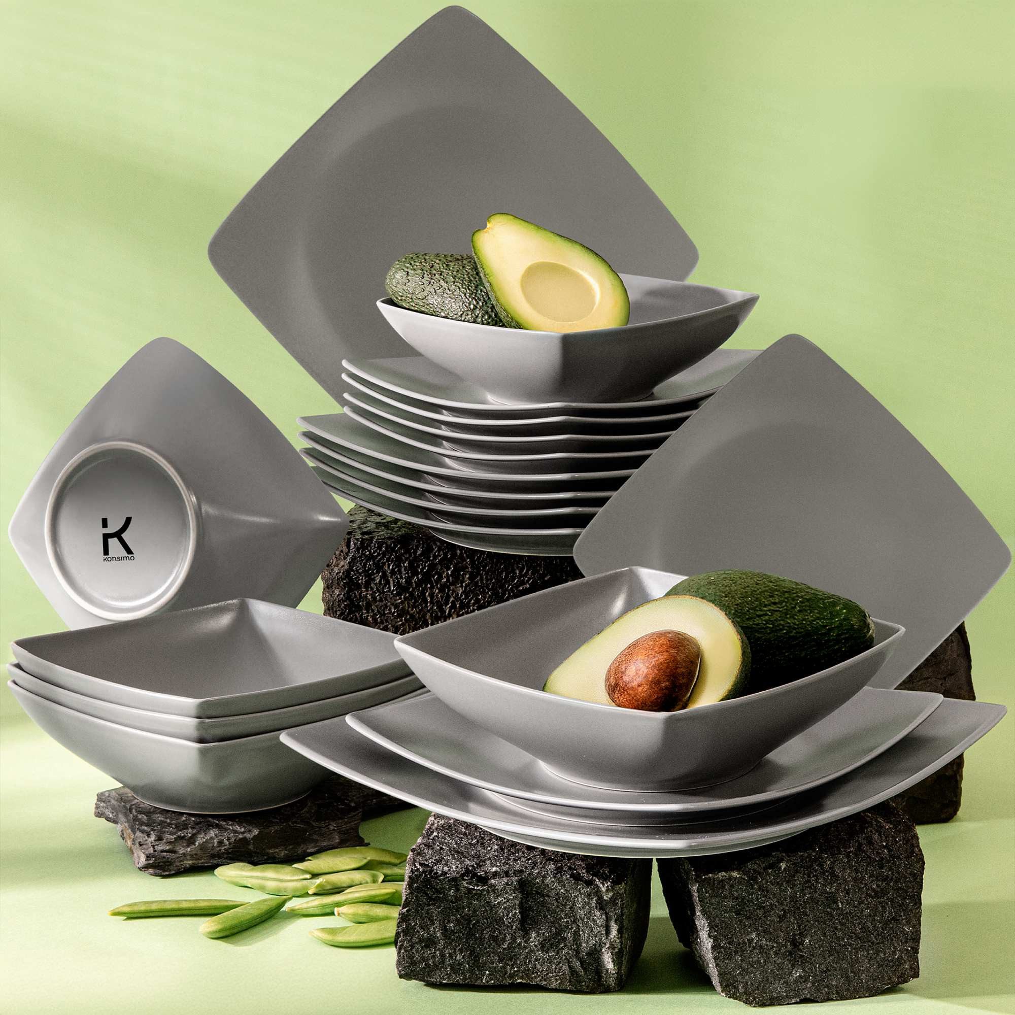 KONSIMO® Tafelservice EPIRI Geschirrset Speiseteller Suppenteller