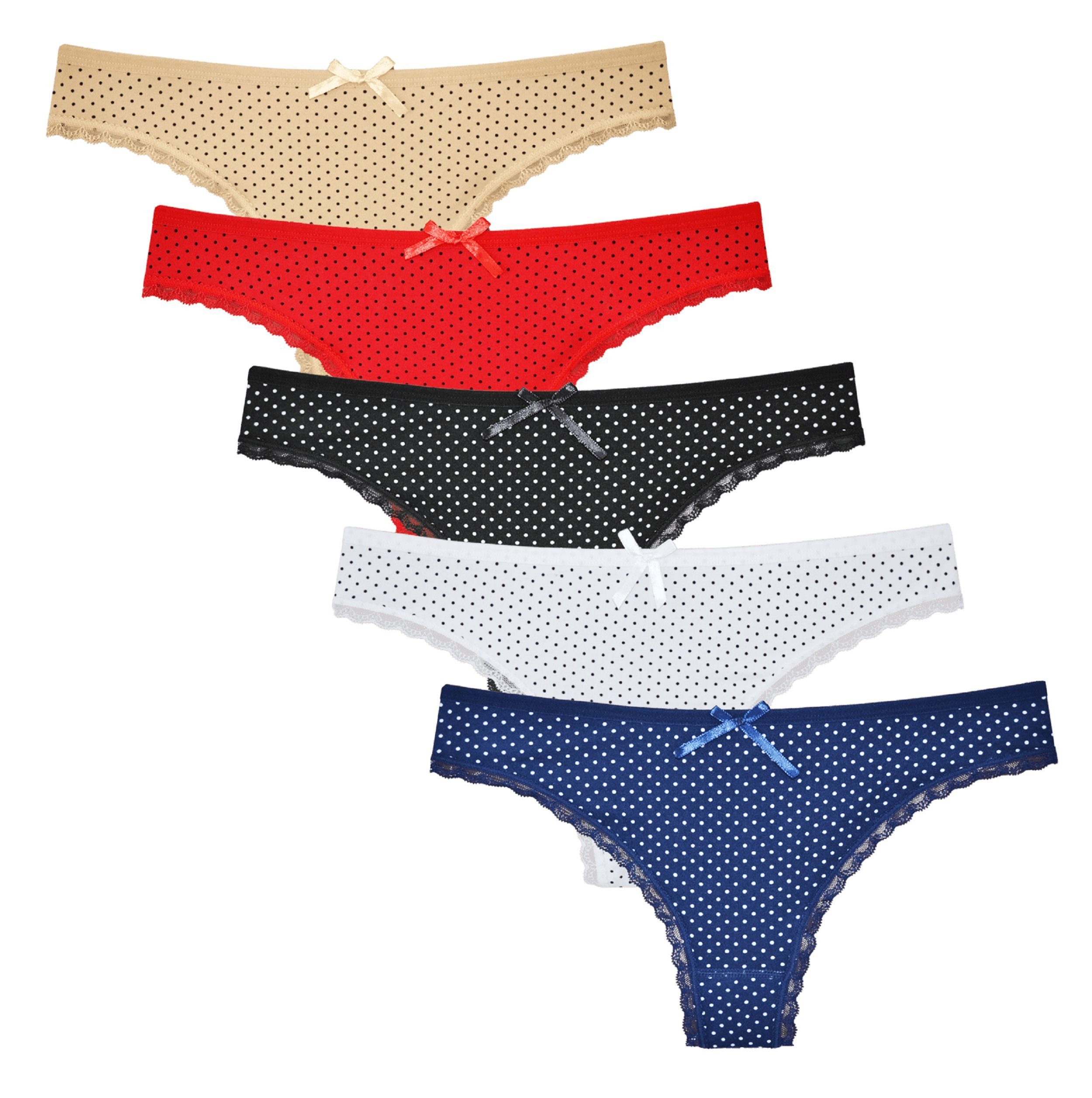 Markenwarenshop-Style Stringtanga 5er Set Tanga String