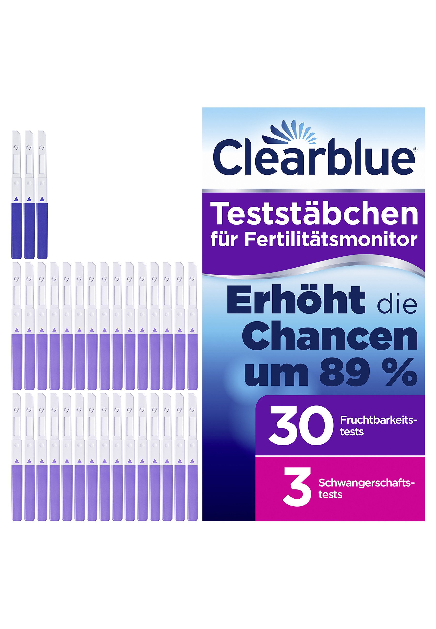 Clearblue Schwangerschaftstest Fertilitätsmonitor Advanced Teststäbchen 30+3