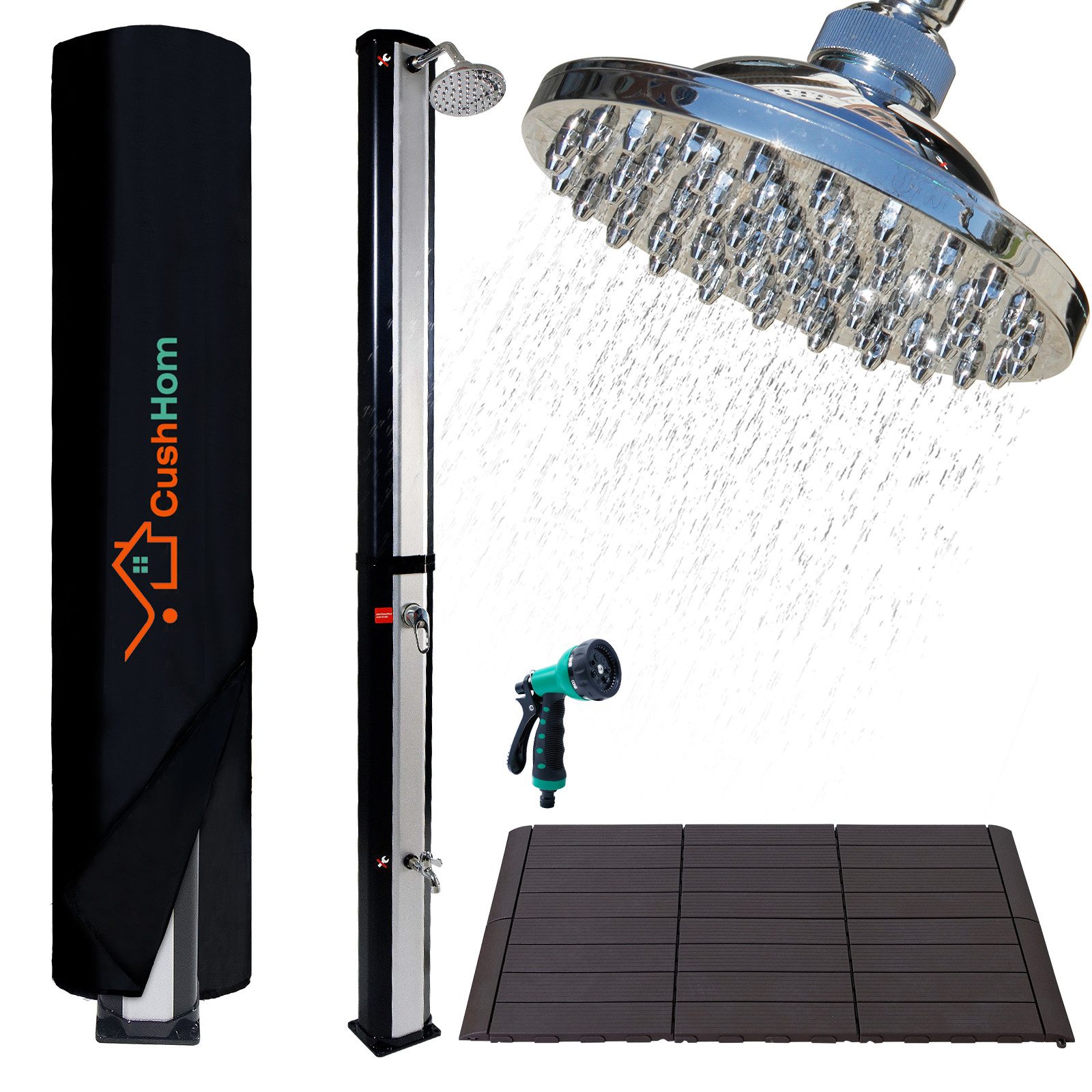 CCLIFE Gartendusche Solardusche 35/40/60L mit Kunststoffboden