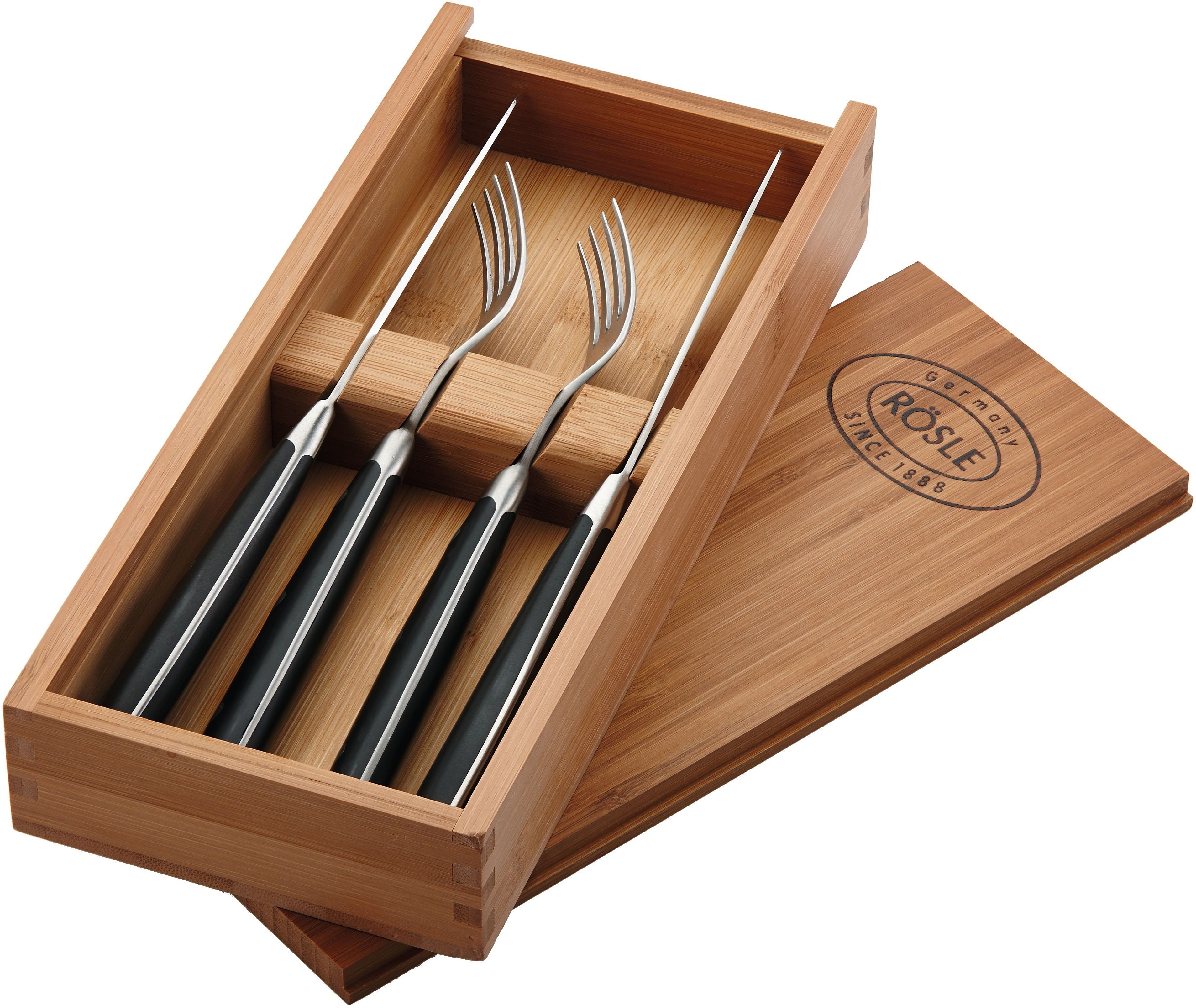 RÖSLE Steakbesteck (4-tlg), 2 Personen, Edelstahl,