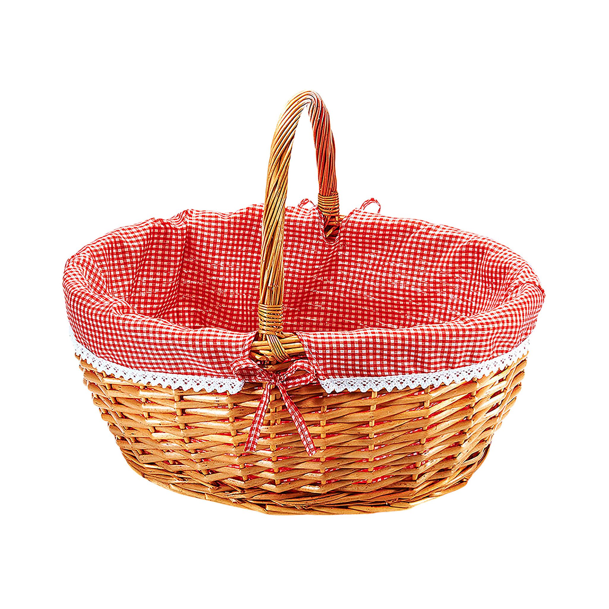 Kobolo Einkaufskorb Weidenkorb - Textil rot