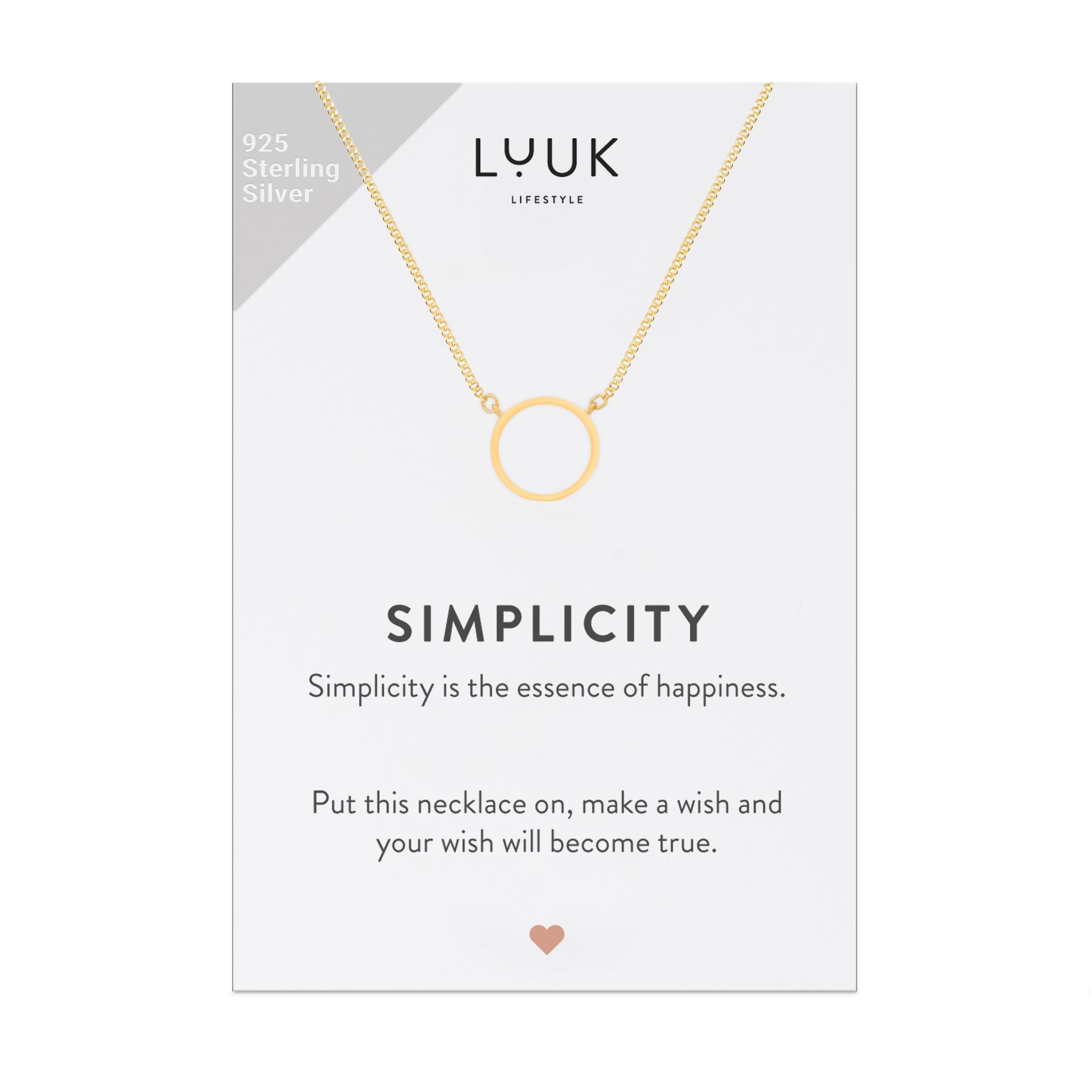 LUUK LIFESTYLE Silberkette Ring, SIMPLICITY Geschenkkarte,