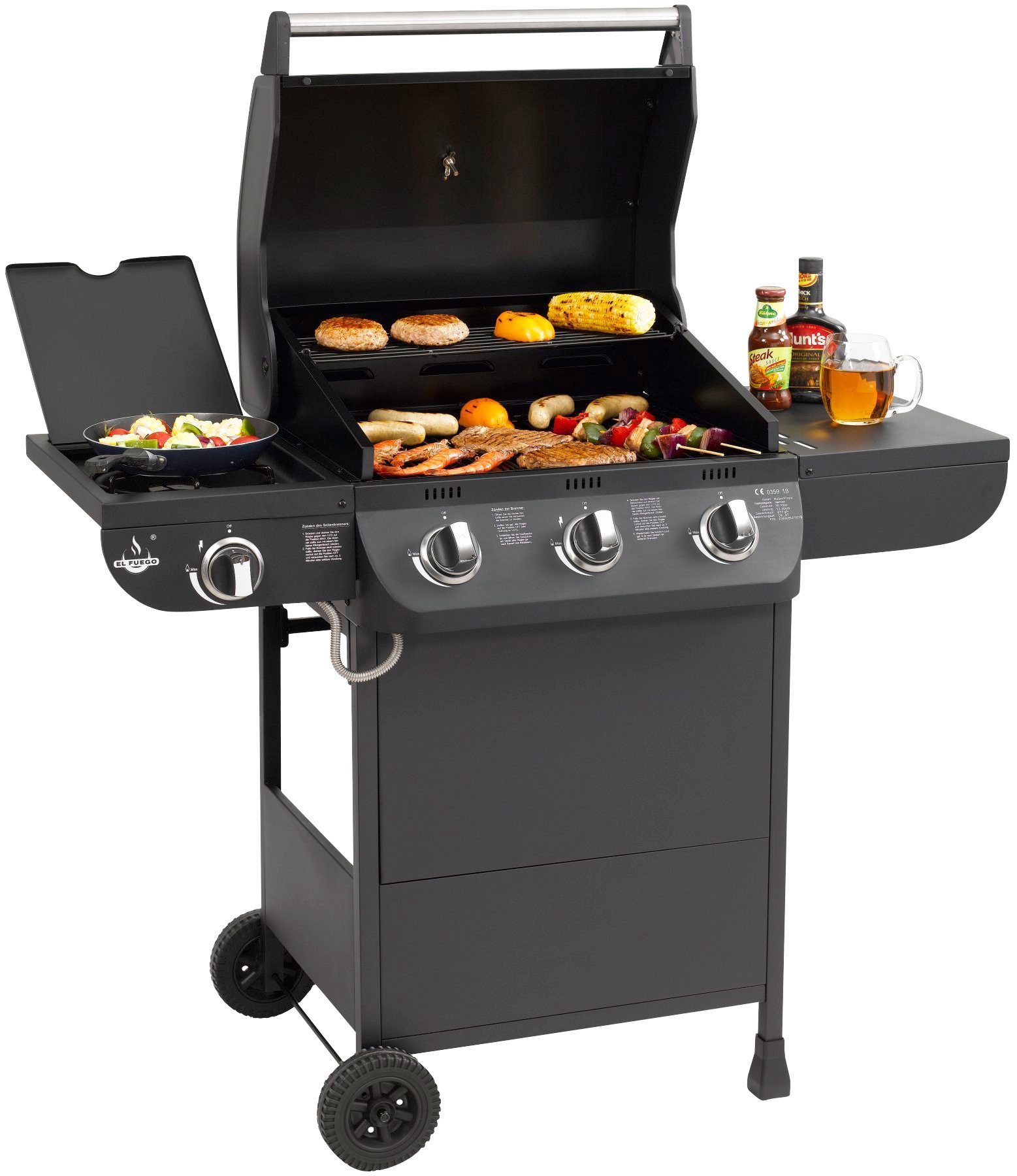 El Fuego Gasgrill Columbus 3+1, BxTxH: