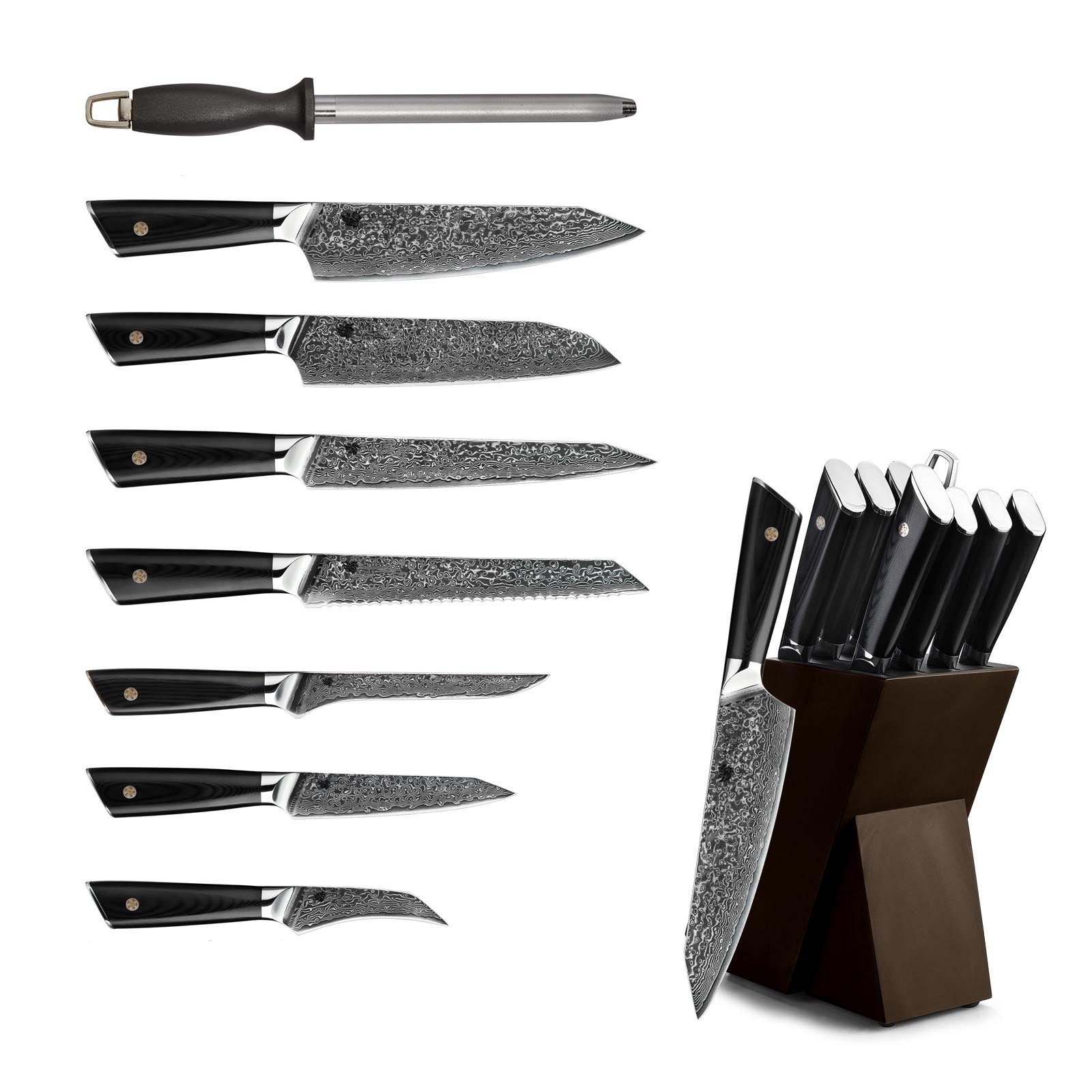VOSSBACH Messer-Set Damast Messer Set Küchenmesser