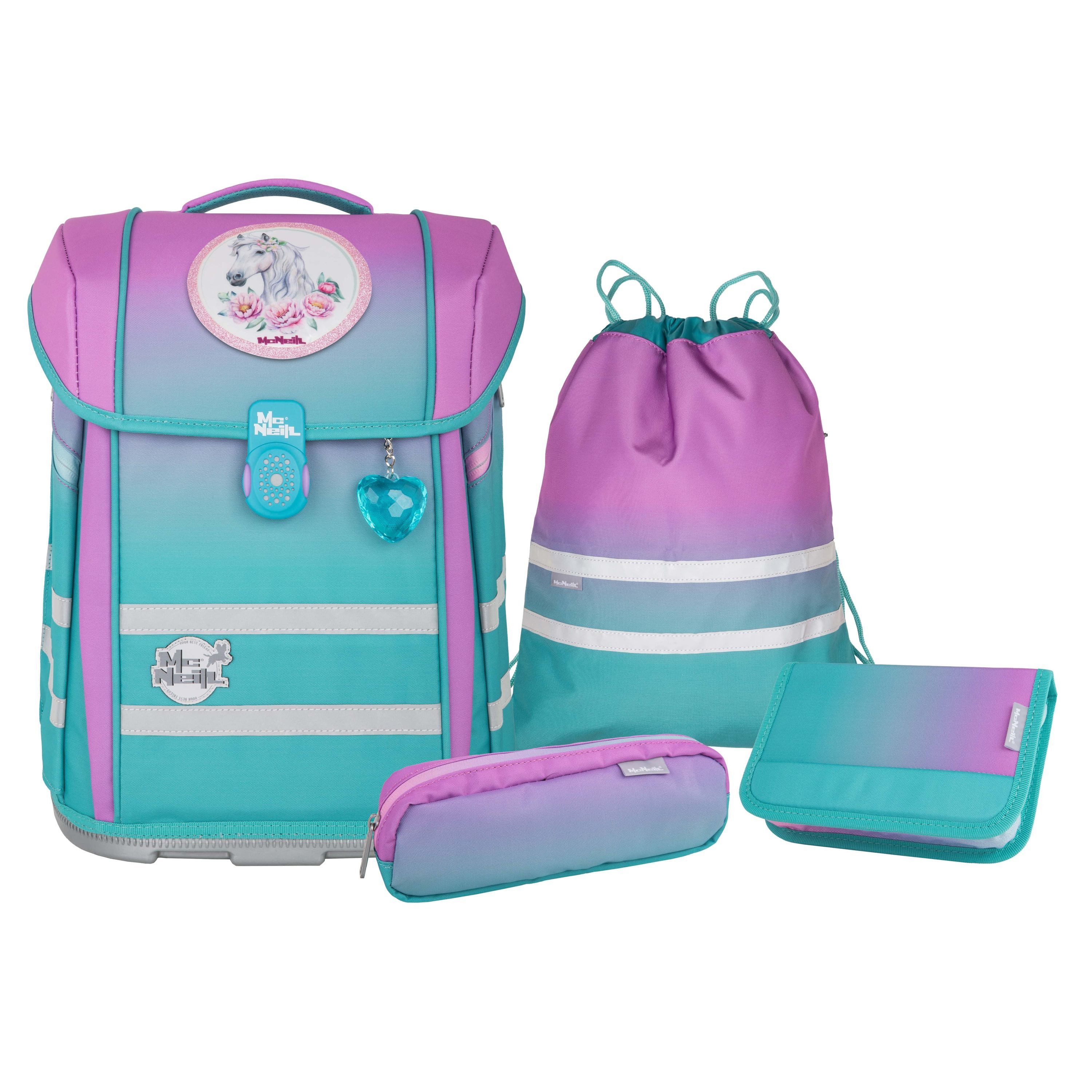 McNeill Schulranzen Schulranzen-Set PERFECTO, GRADIENT BLUEBERRY