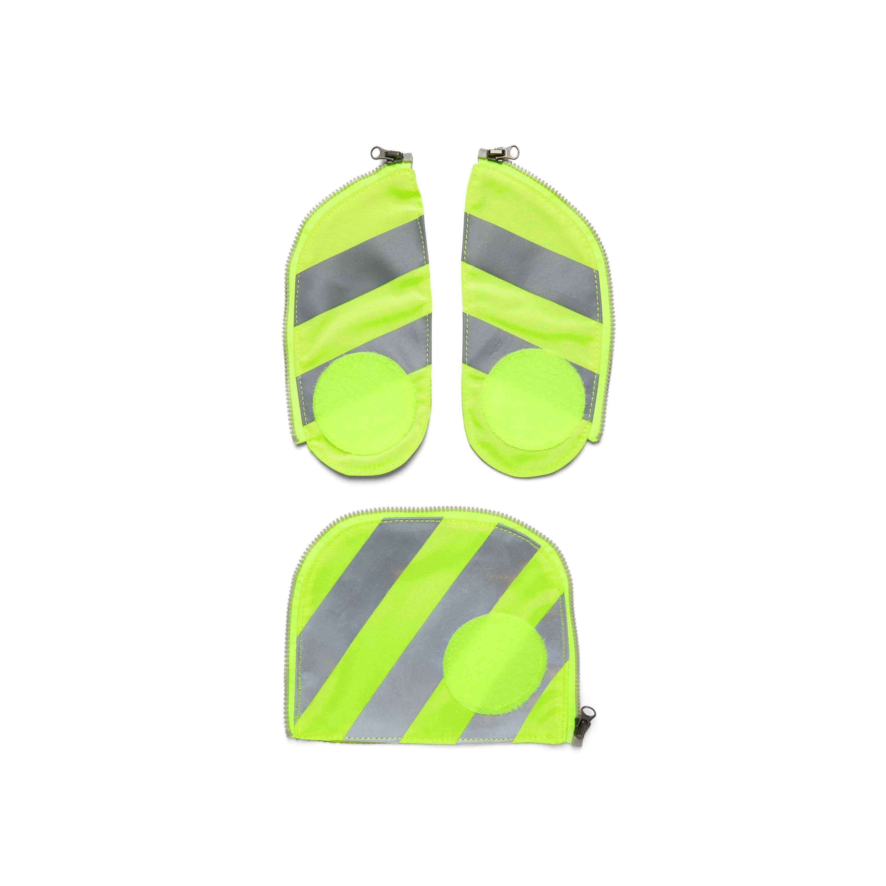 Schulranzen ergobag Fluo-Zip Set mit Reflektorstreifen