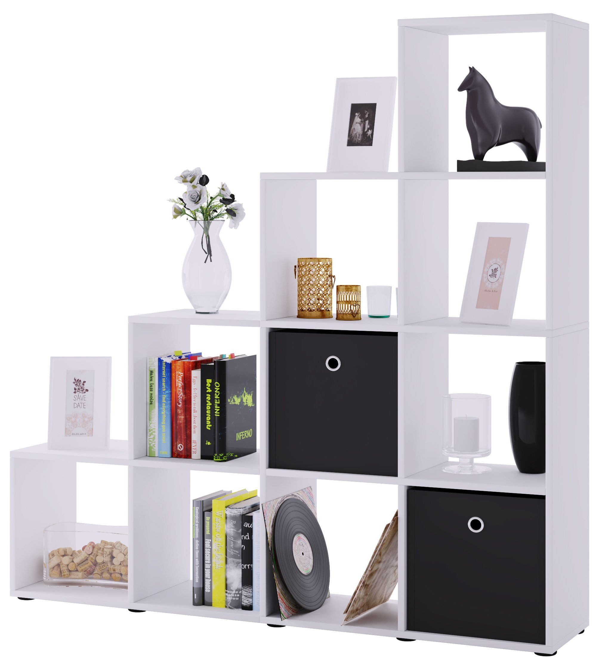 VCM Standregal Holz Stand Treppenregal Regal