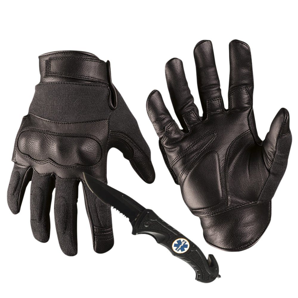 Mil-Tec Lederhandschuhe Security Schnittschutz Handschuhe mit