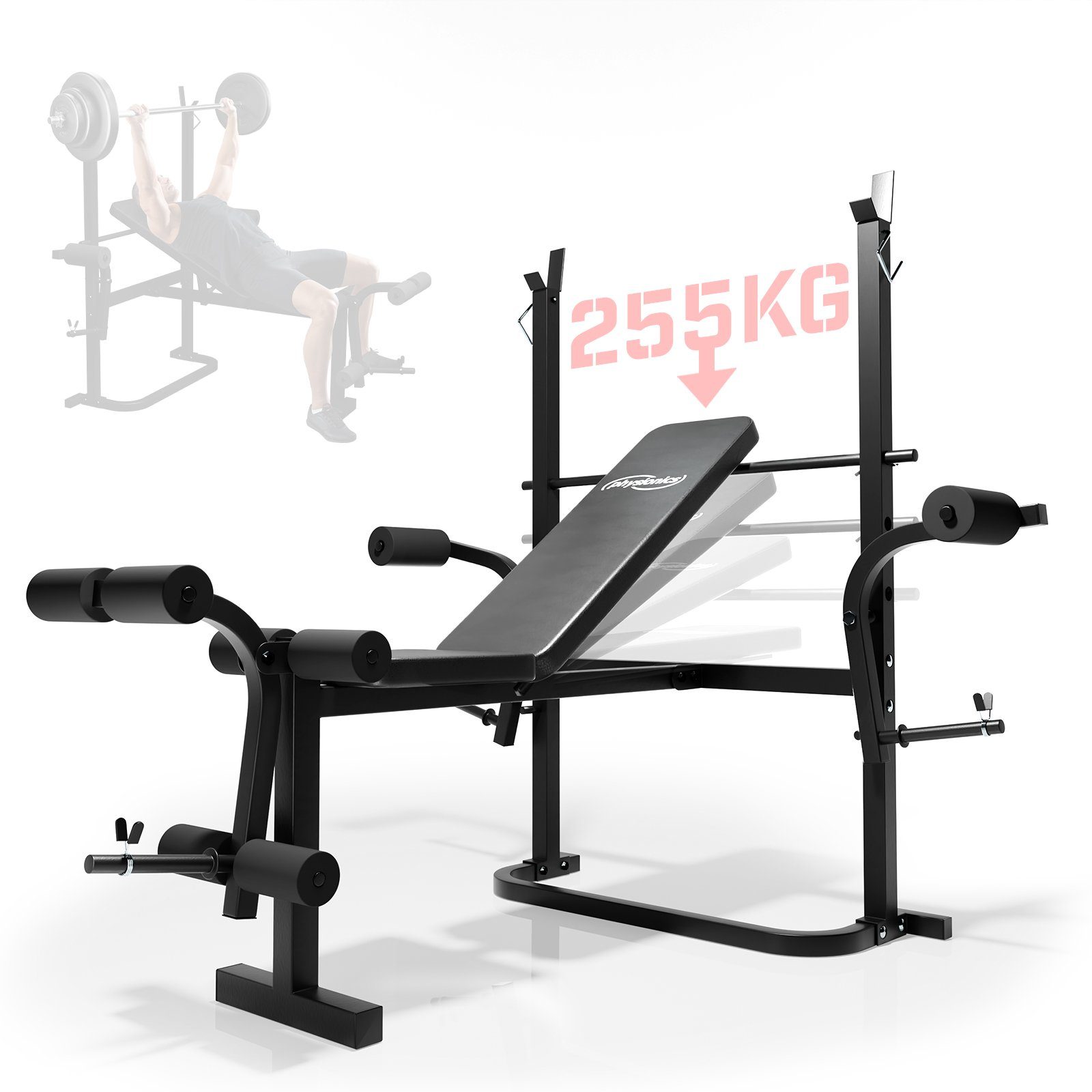 Physionics Hantelbank Multifunktion Hantelbank Trainingsbank Flachbank