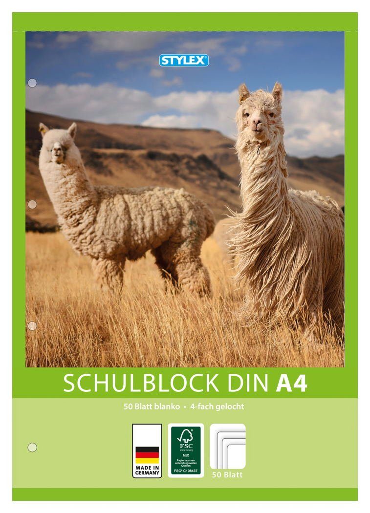 Stylex Schreibwaren Geschäftspapier Schulblock / blanko