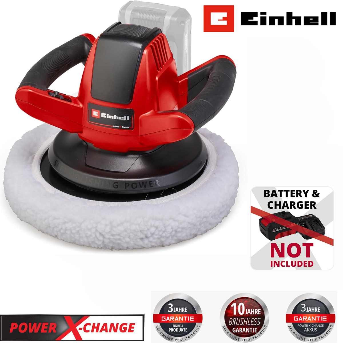 Einhell Exzenter Poliermaschine 18V Akku-Autopoliermaschine CE-CB