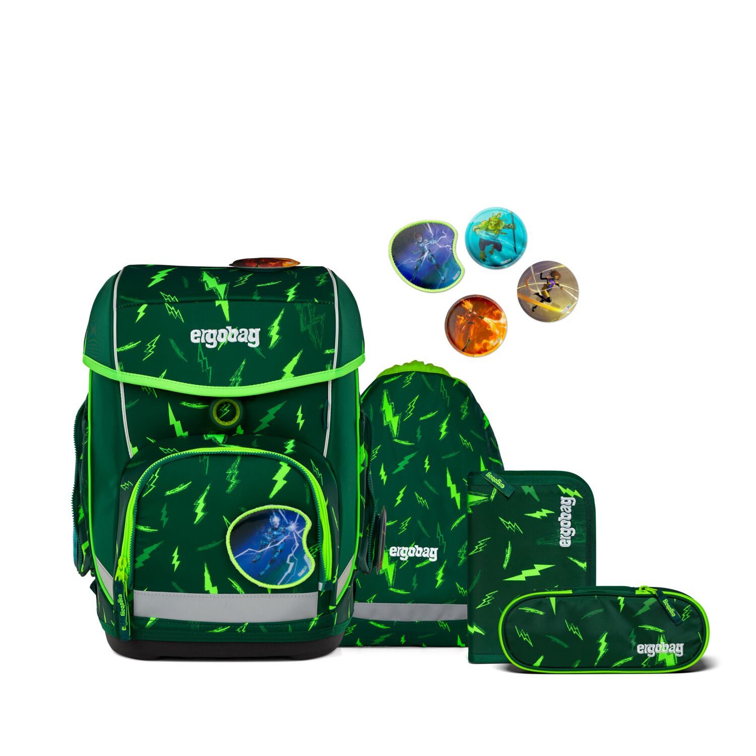 ergobag Schulranzen Schulranzen-Set CUBO Bärtastisch 5-teilig