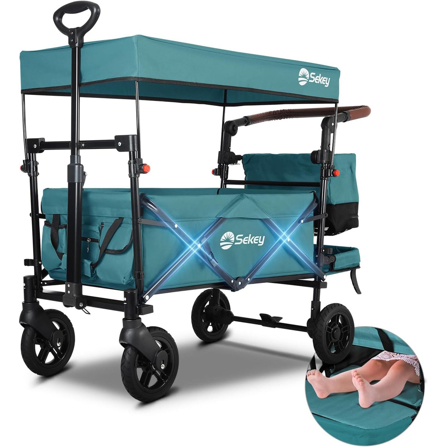 Sekey Bollerwagen Bollerwagen Faltbar mit Dach