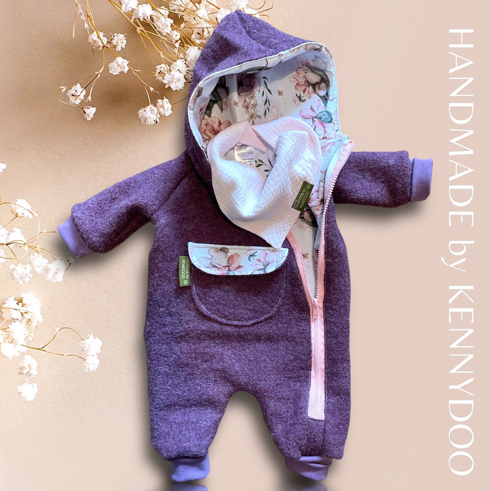 Taschen4life Overall Baby Wollwalk Overall Brombeere/Cassis