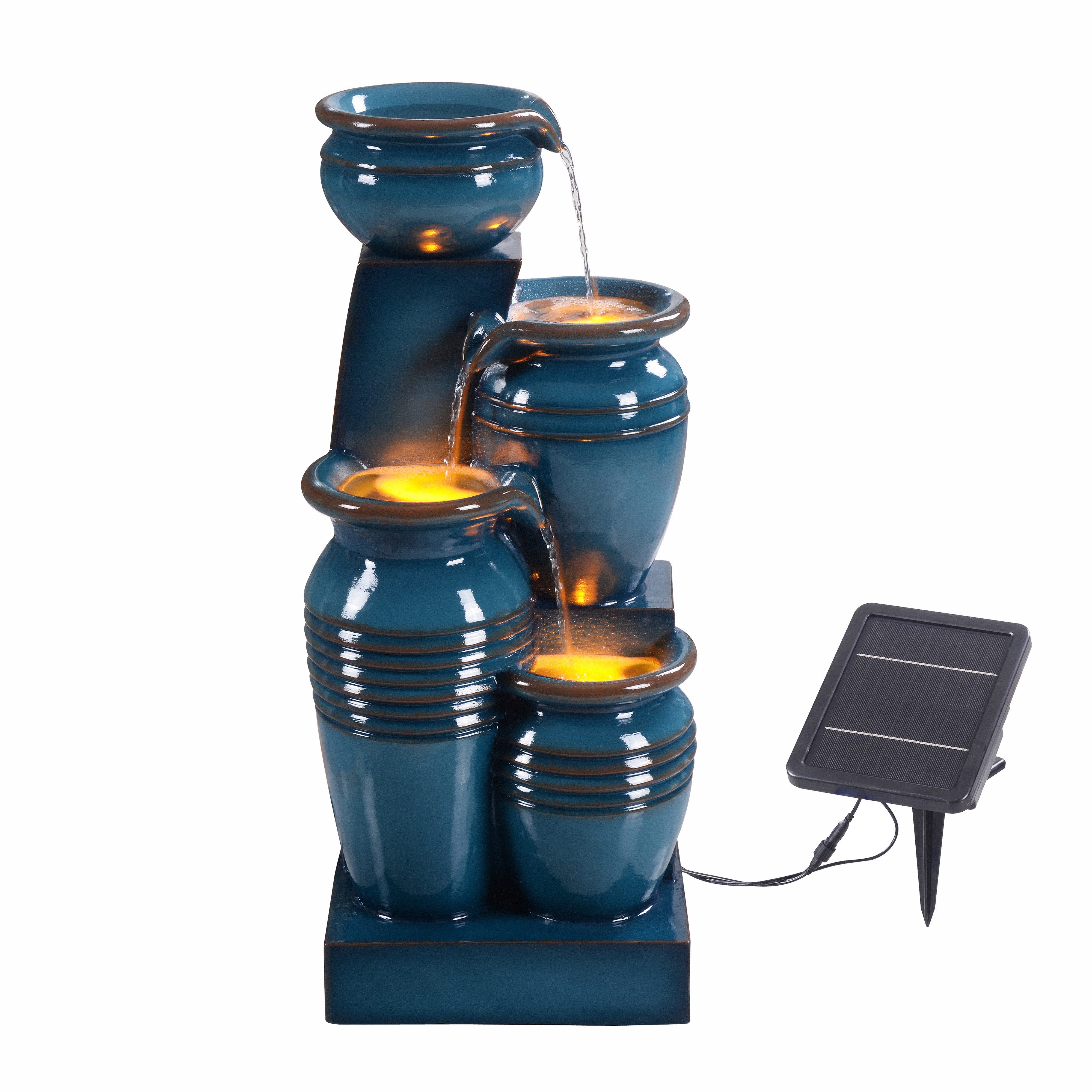 Teamson Home Gartenbrunnen Solarbrunnen in Schalenform