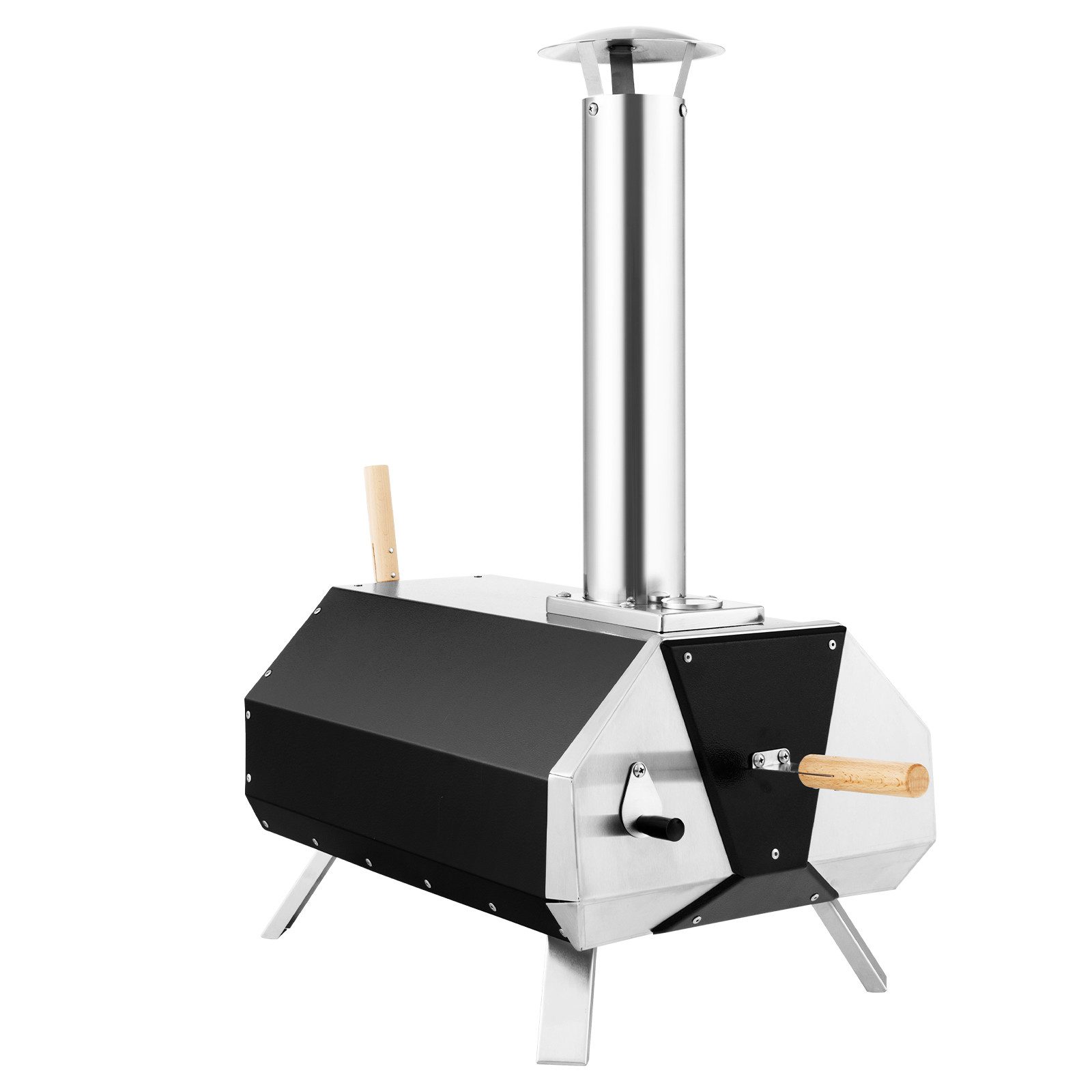 COSTWAY Pizzaofen Outdoor, aus Edelstahl mit