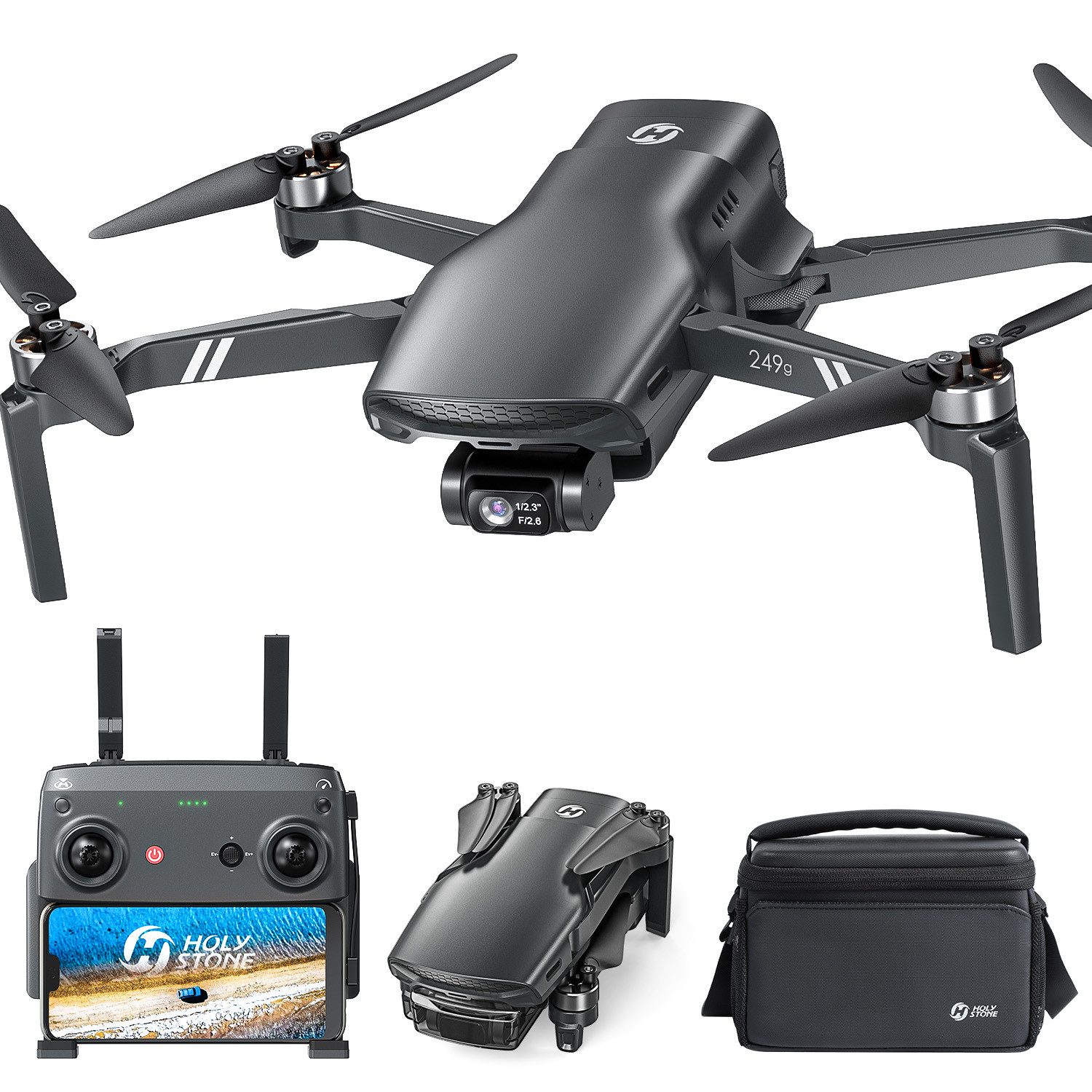 HOLY STONE GPS-Drohne mit 4K-Kamera, 3-Achsen-Gimbal,