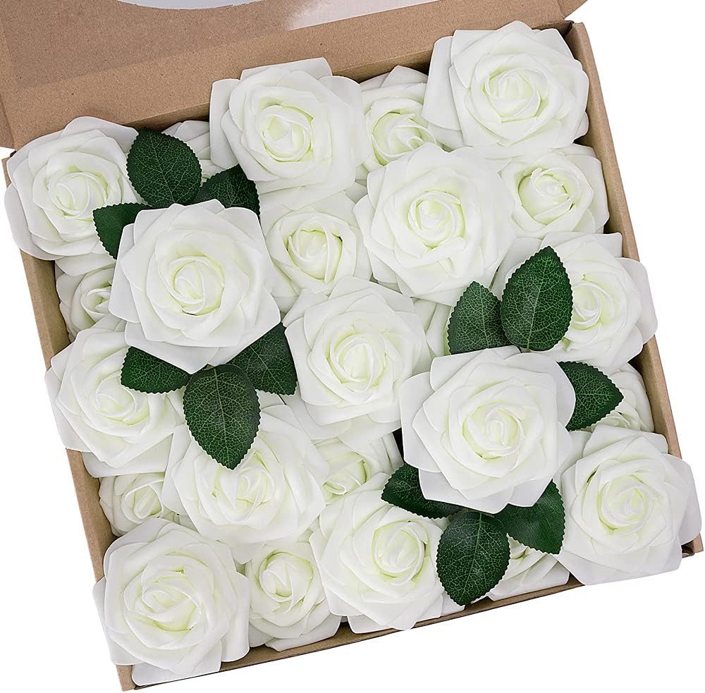 Kunstblume Künstliche Blumen Rosen, 25 Stück