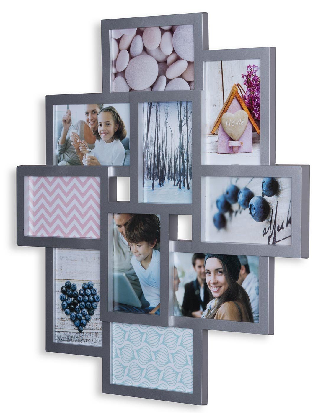 Levandeo® Bilderrahmen Collage, Bilderrahmen silber 10