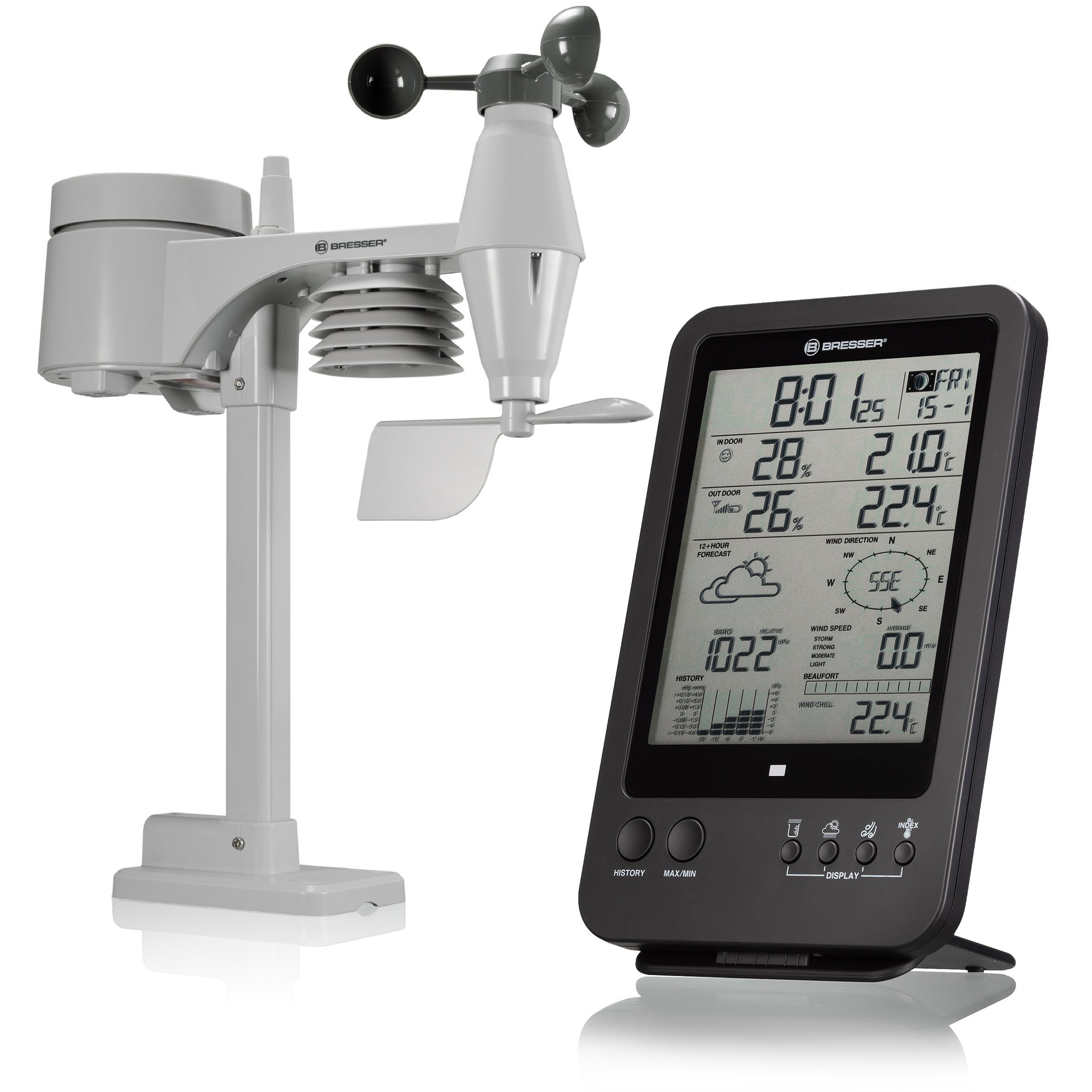 BRESSER BRESSER 5-in-1-Wetterstation, schwarz Wetterstation