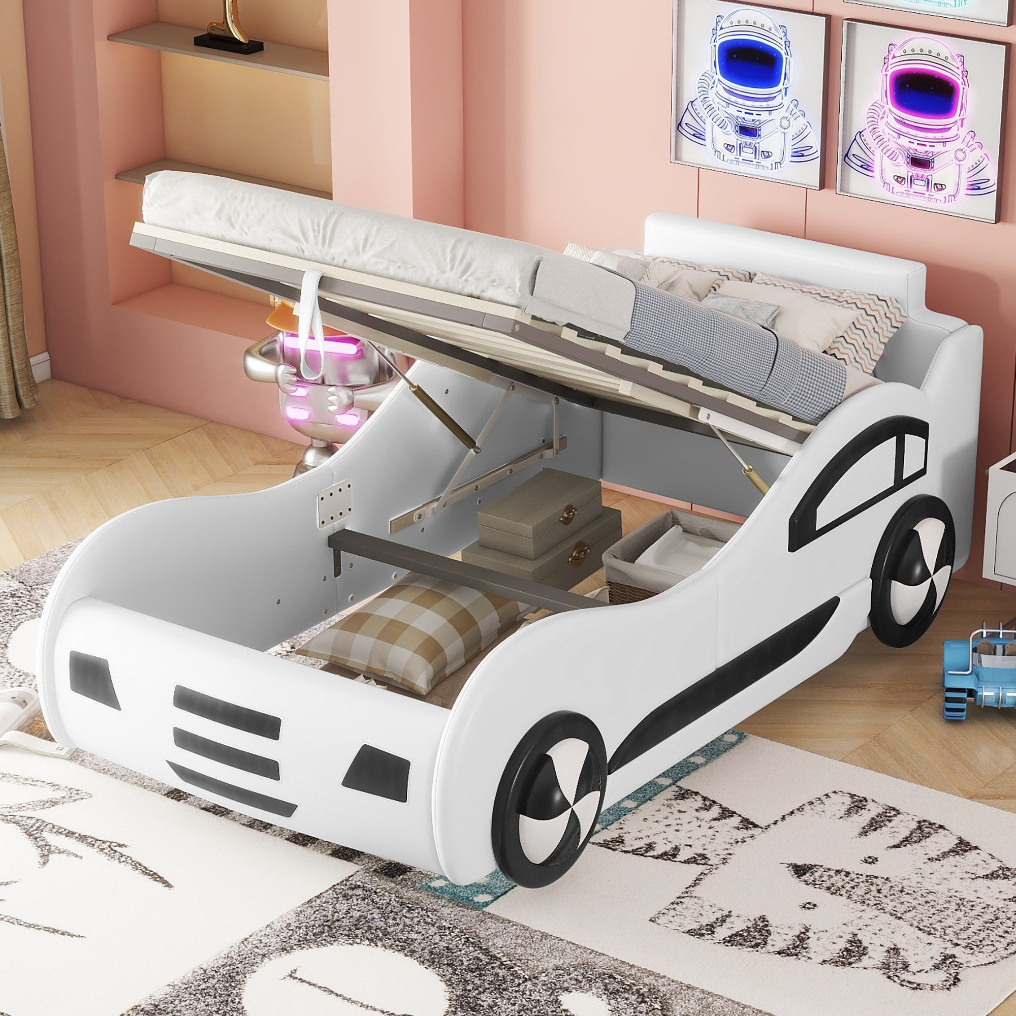 Flieks Autobett, Hydraulisches Kinderbett Spielbett mit