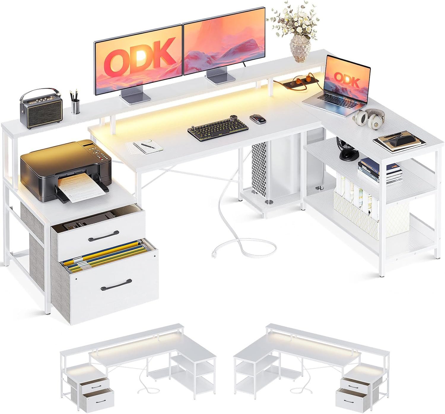 ODK Eckschreibtisch ODK Reversibel Eckschreibtisch mit