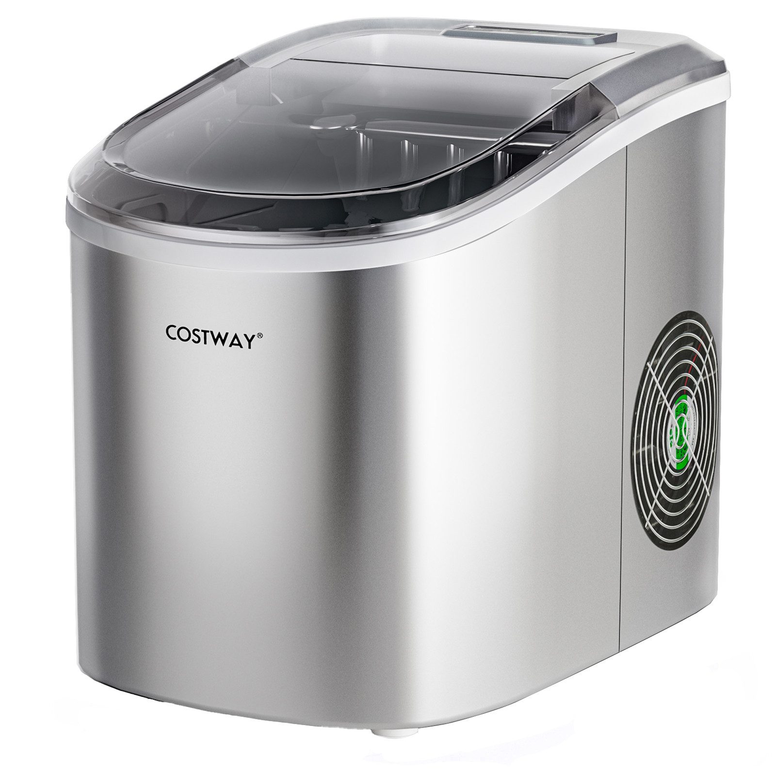 COSTWAY Eiswürfelmaschine, kugelförmige Eiswürfel, 2 Eisgrößen,
