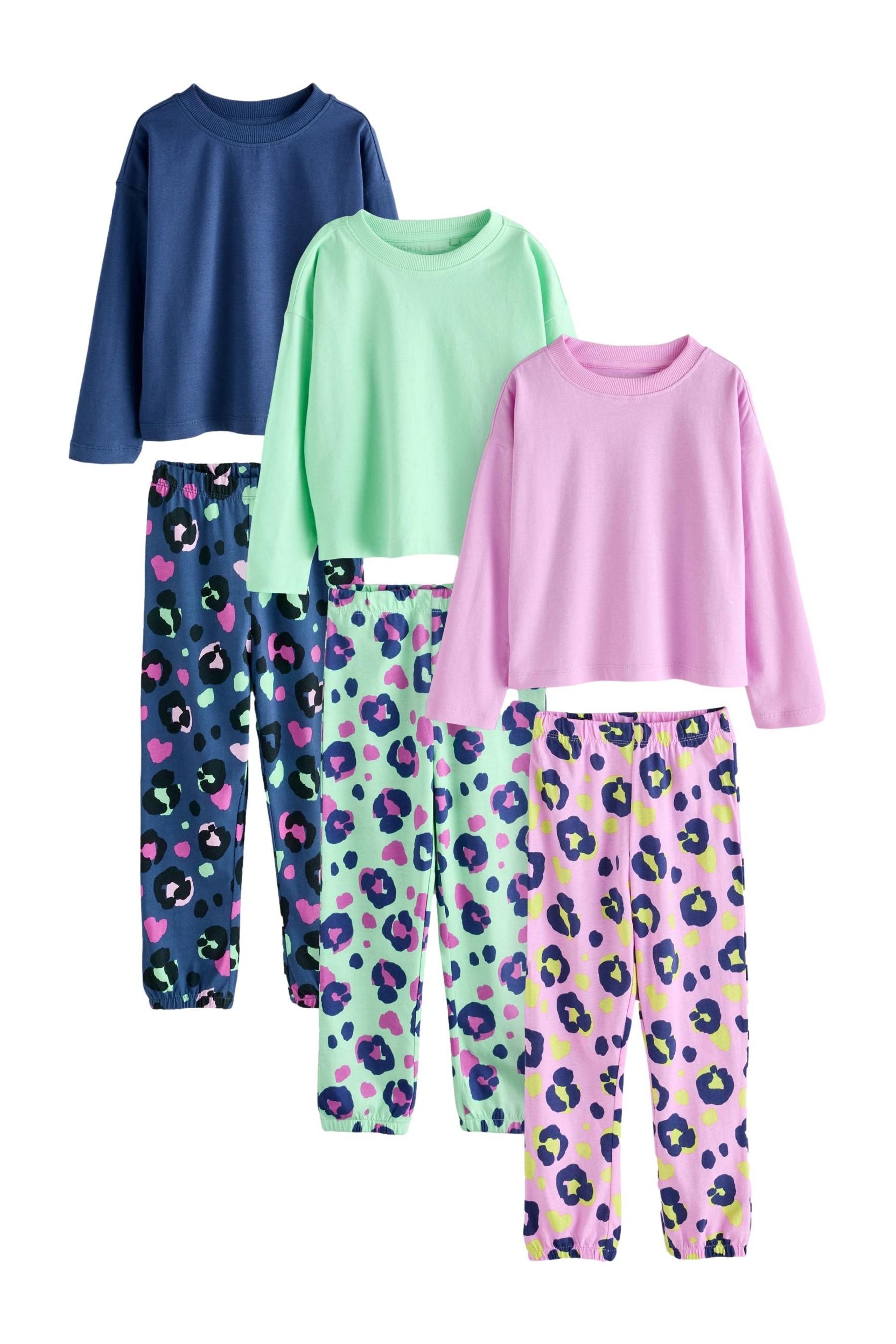 Next Pyjama 3er-Pack Schlafanzug-Jogginghosen mit Animal-Print