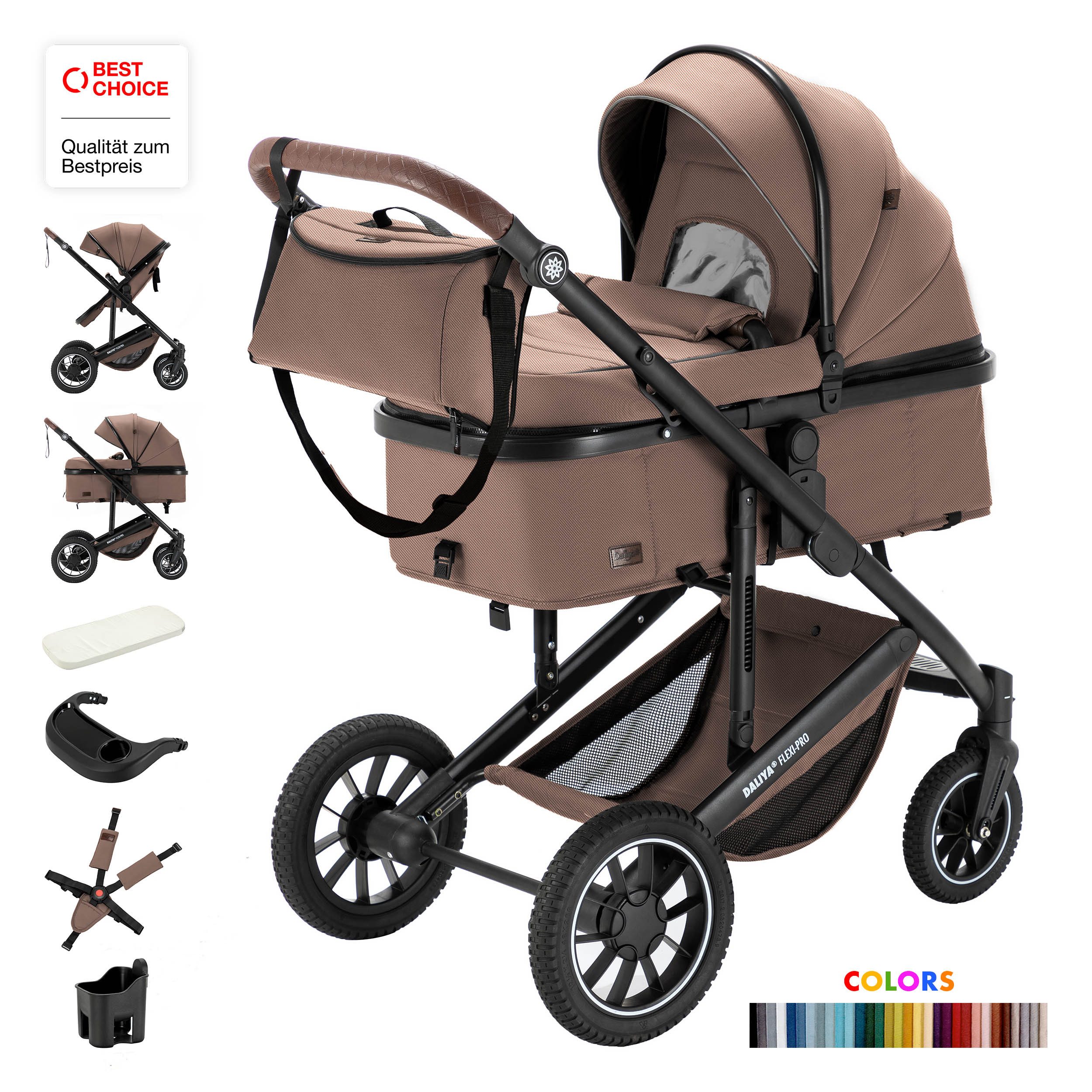 Daliya® Kombi-Kinderwagen FLEXI-PRO M 2in1 Kinderwagen