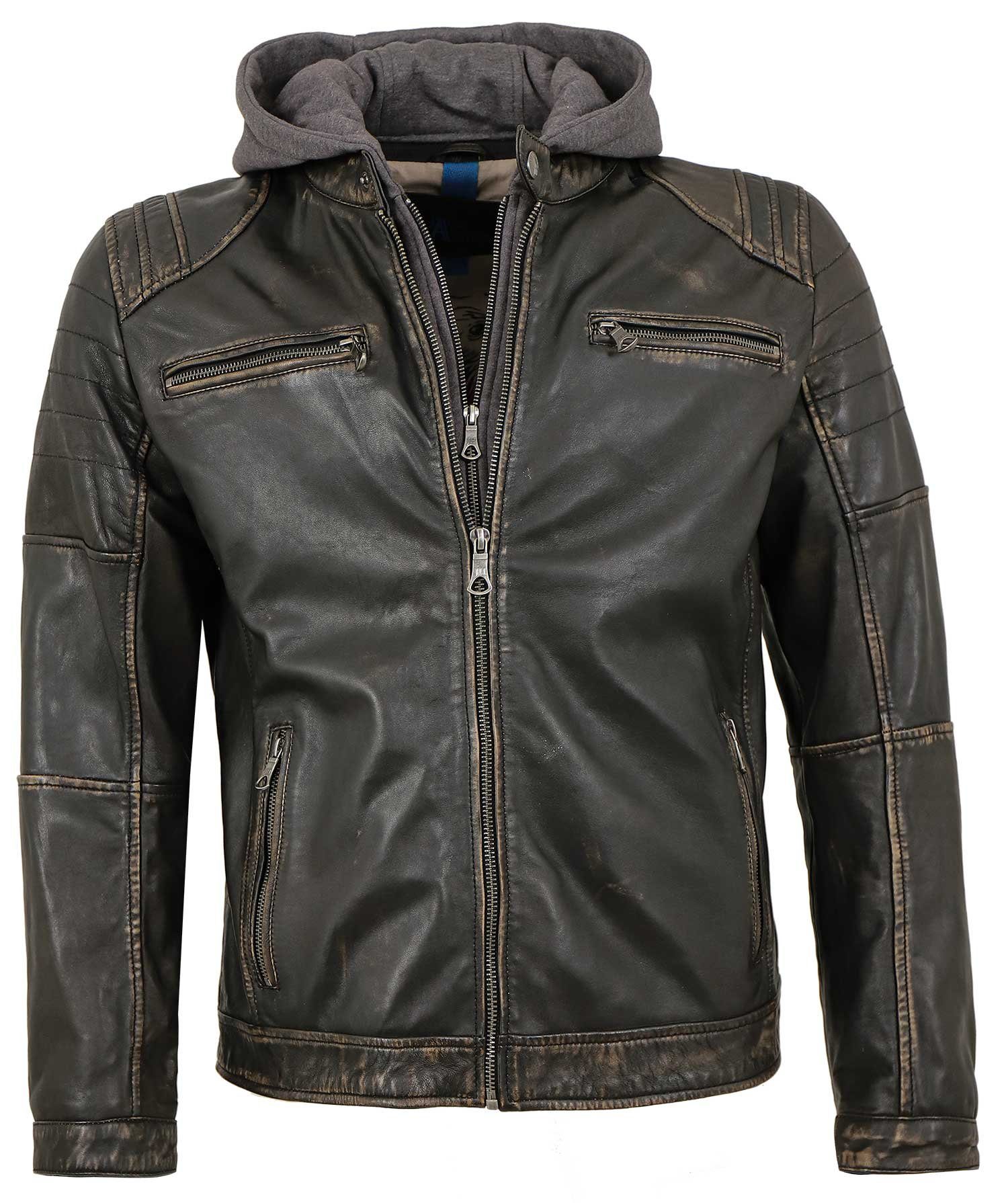 Lederjacken24 Lederjacke Herren Lederjacke Lammnappa Bikerjacke