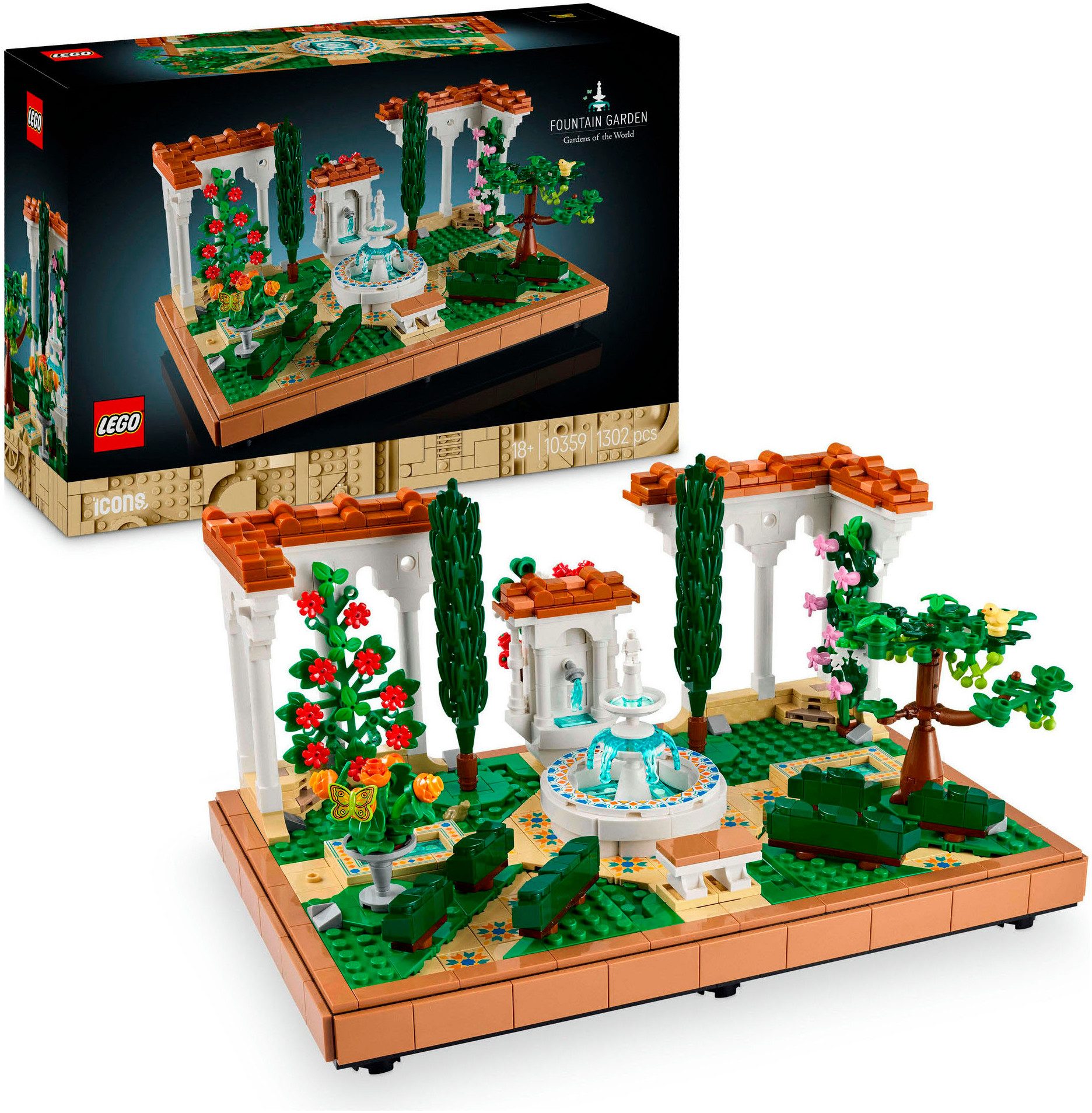 LEGO® Springbrunnengarten (10359), LEGO Icons Konstruktionsspielsteine,