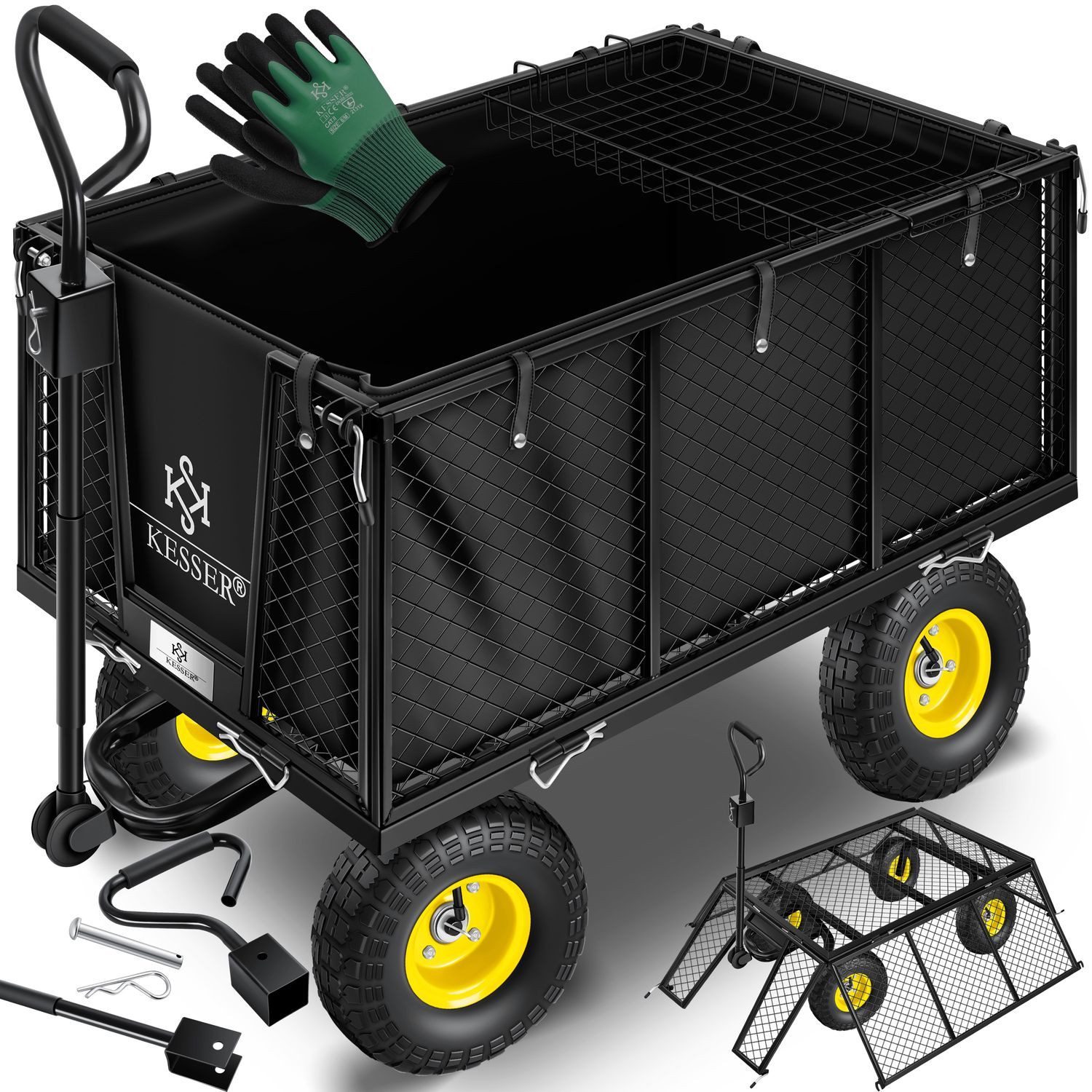 KESSER Bollerwagen, Bollerwagen 550kg Transportwagen Gartenwagen