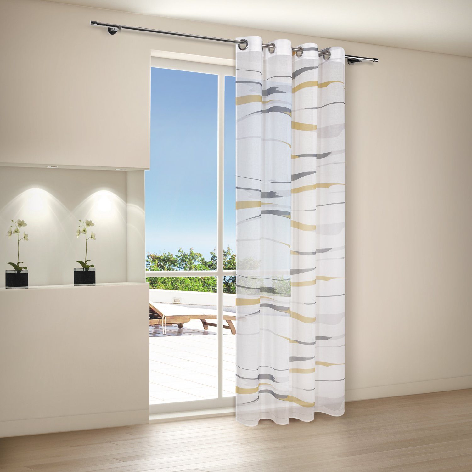 Giantore Gardine schöne Gardine / Ösenschal