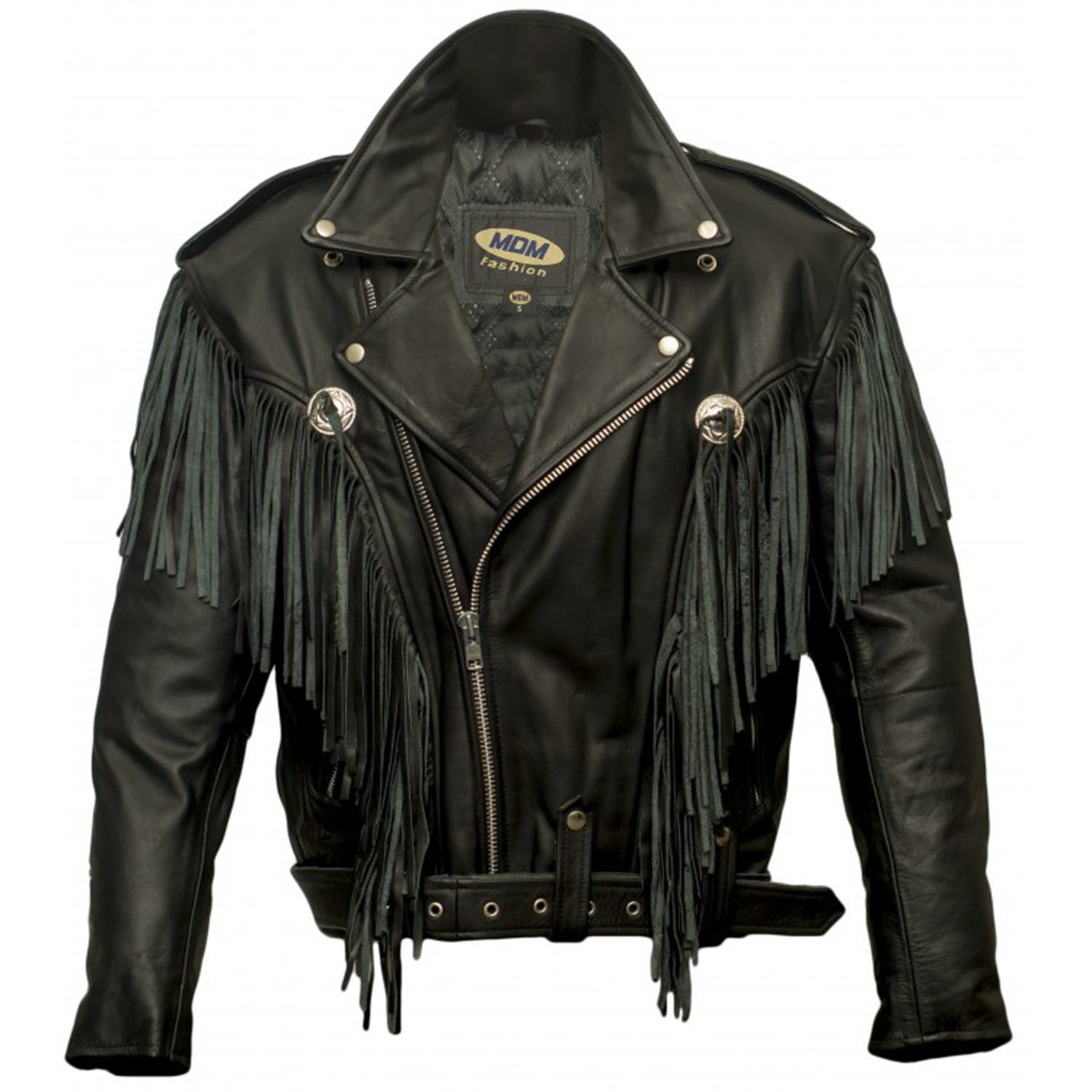 MDM Motorradjacke Chopper Lederjacke aus Rindsleder,