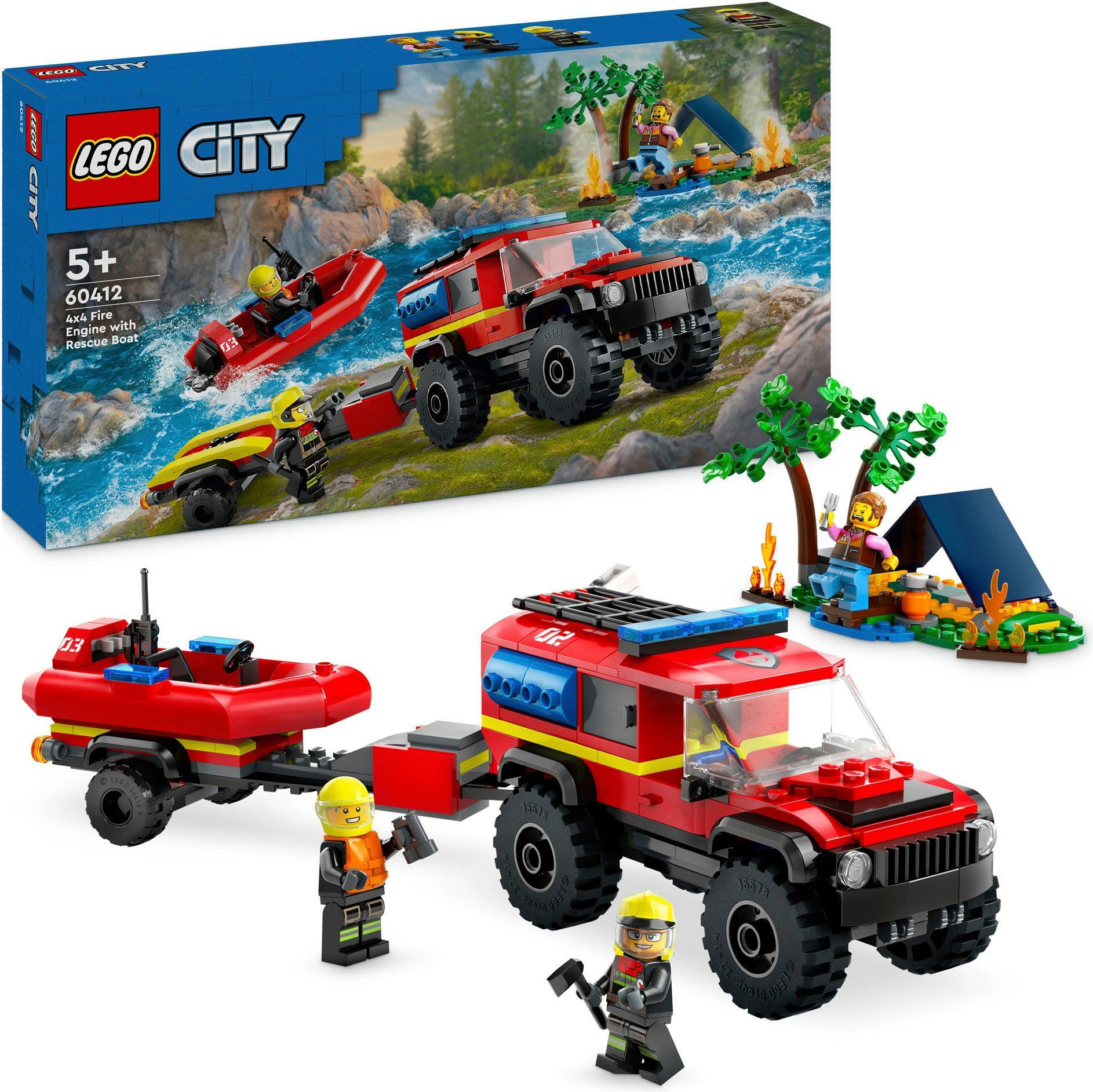 LEGO® Feuerwehrgeländewagen mit Rettungsboot (60412), LEGO