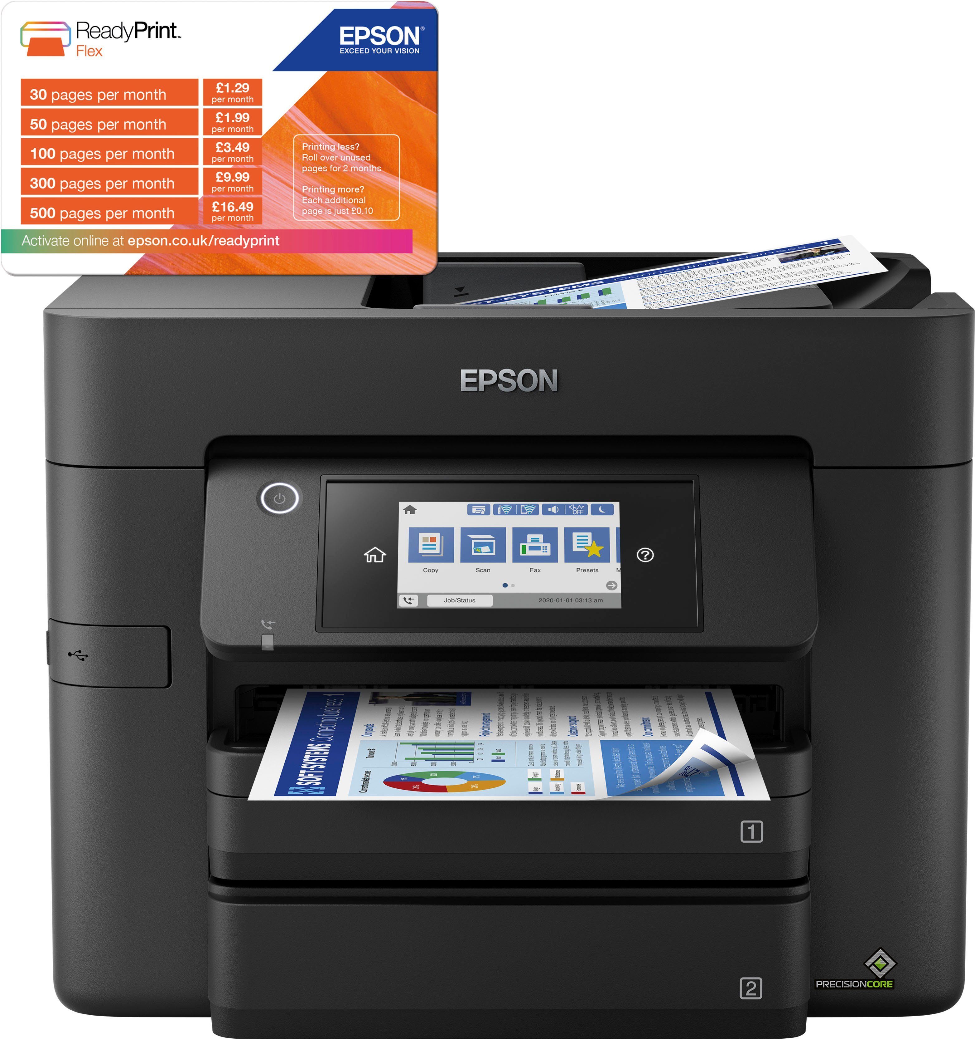 Epson WorkForce Pro WF-4830DTWF Multifunktionsdrucker, (LAN