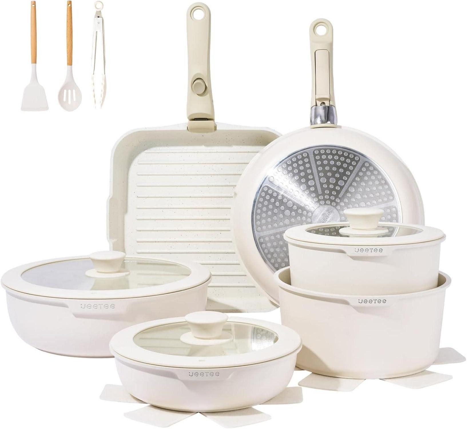 LuxusKollektion Pfannen-Set Topfset Pfannenset abnehmbarem Griff
