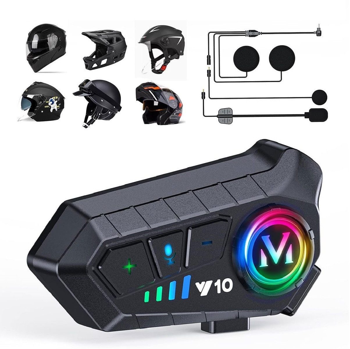 Welikera Motorradhelm Motorradhelm Bluetooth-Headset, drahtloses Bluetooth-Headset