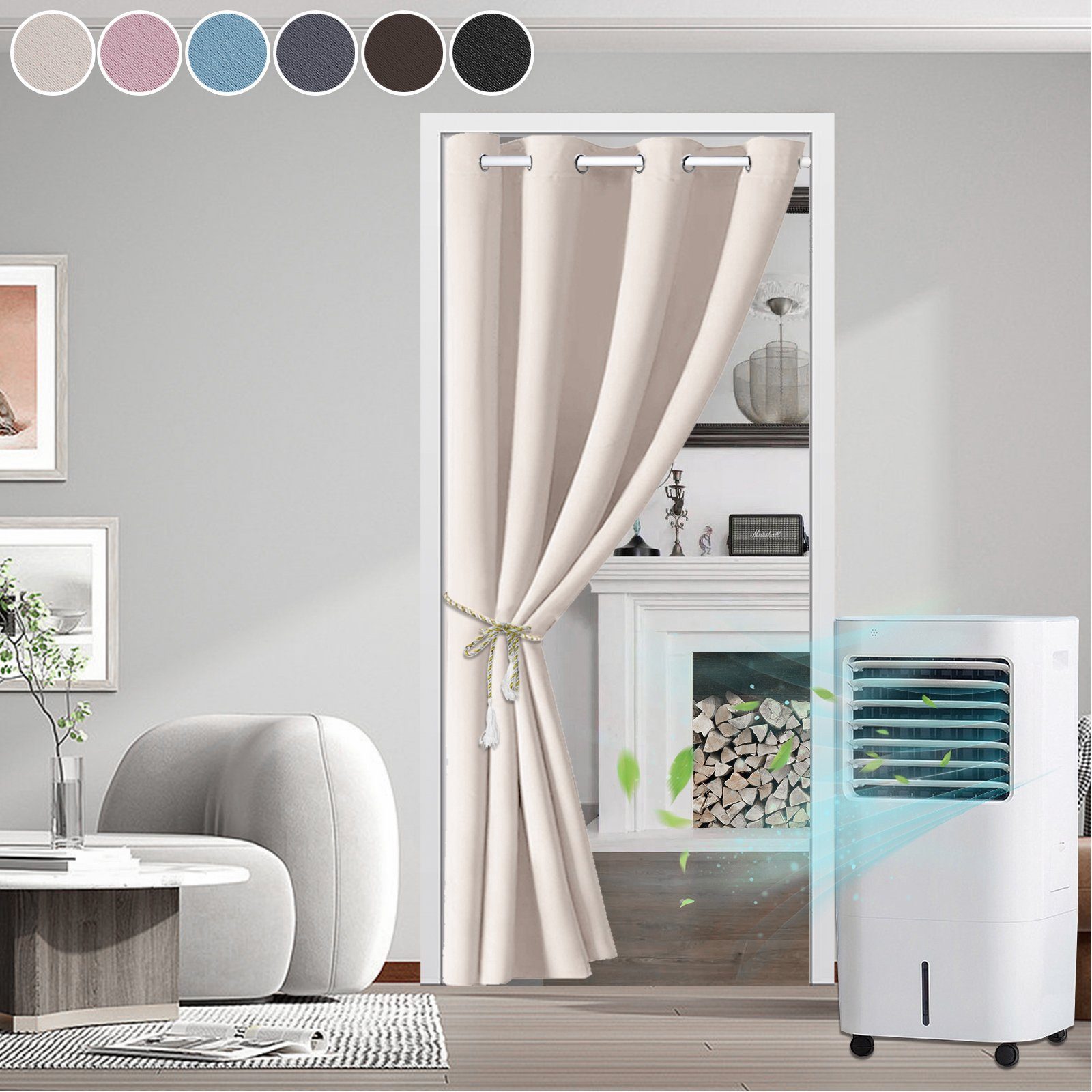 Rosnek Türvorhang Verdunkelung Thermo Türvorhang, Schlafzimmer