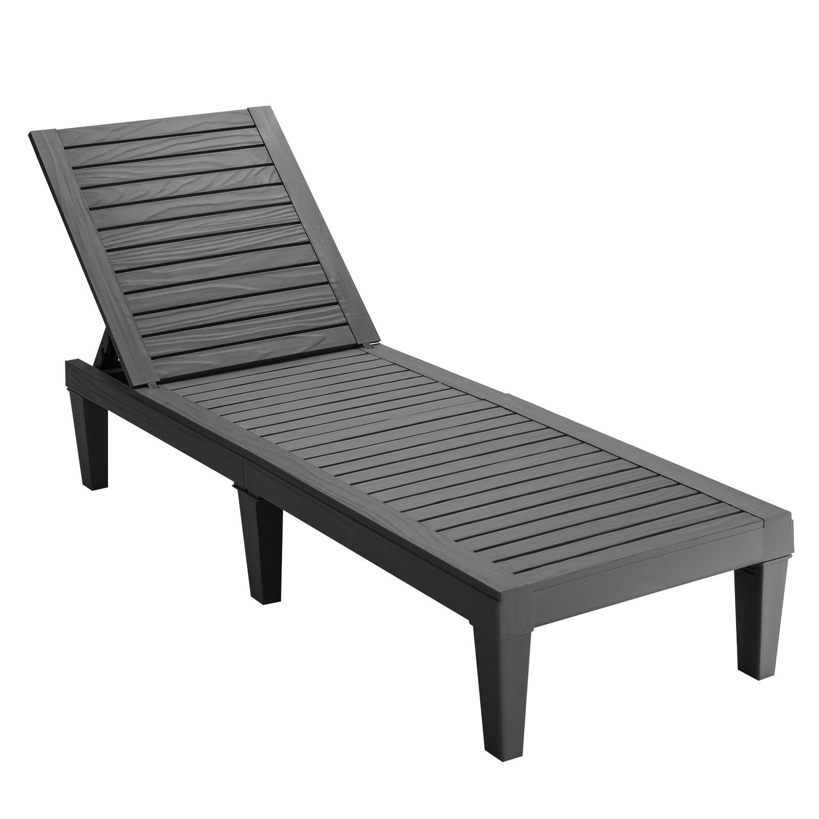 COSTWAY Gartenliege, wetterfest, 5-stufig Verstellbar, 180kg,