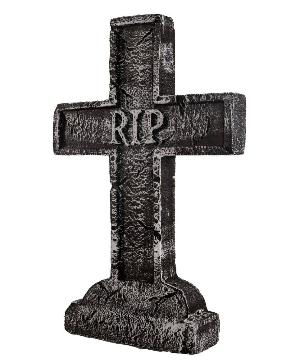 Horror-Shop Dekoobjekt R.I.P. Halloween Grabstein-Kreuz als