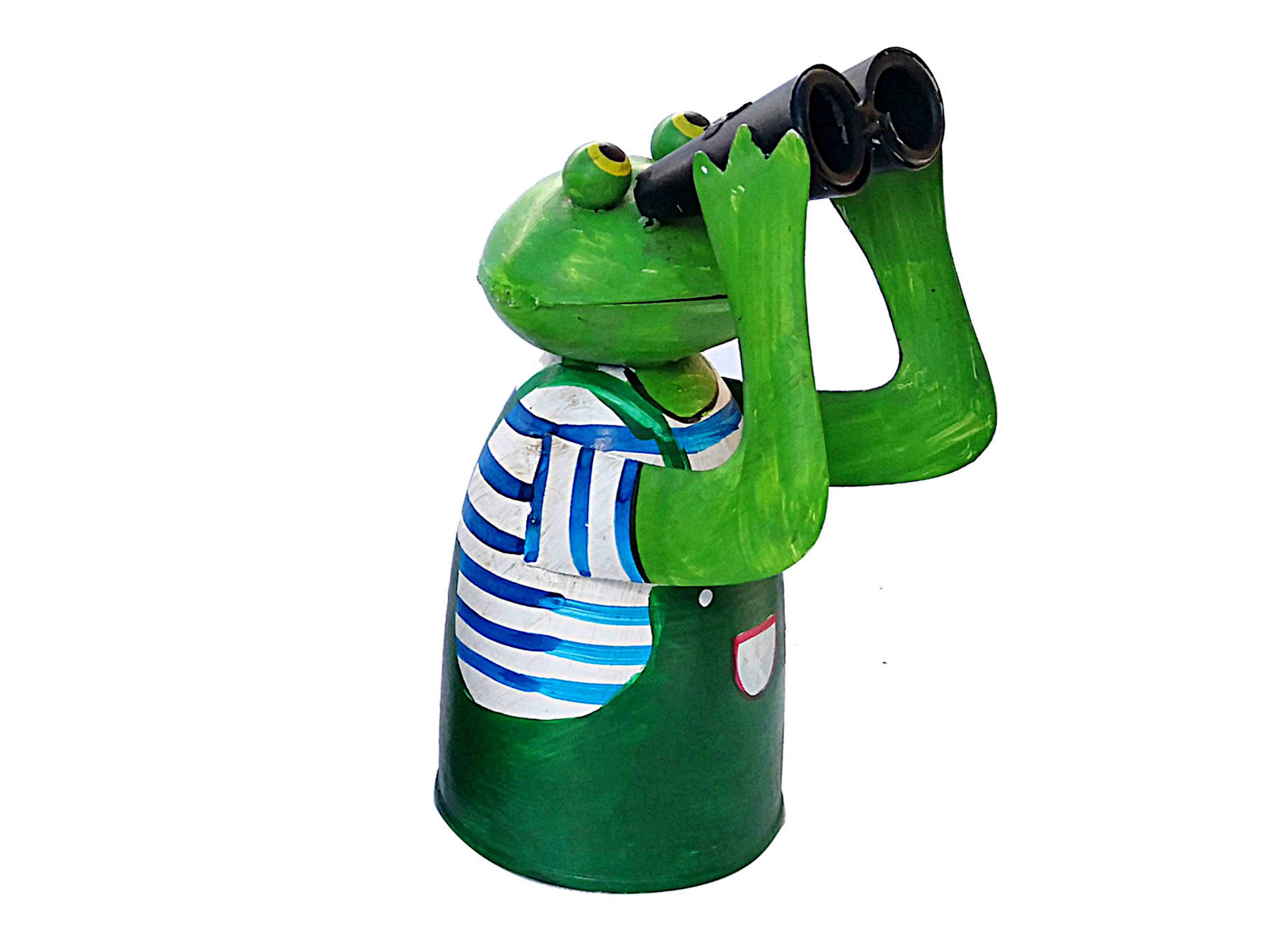 Paulslandhaus Gartenfigur Zaunhocker FROSCH mit FERNGLAS