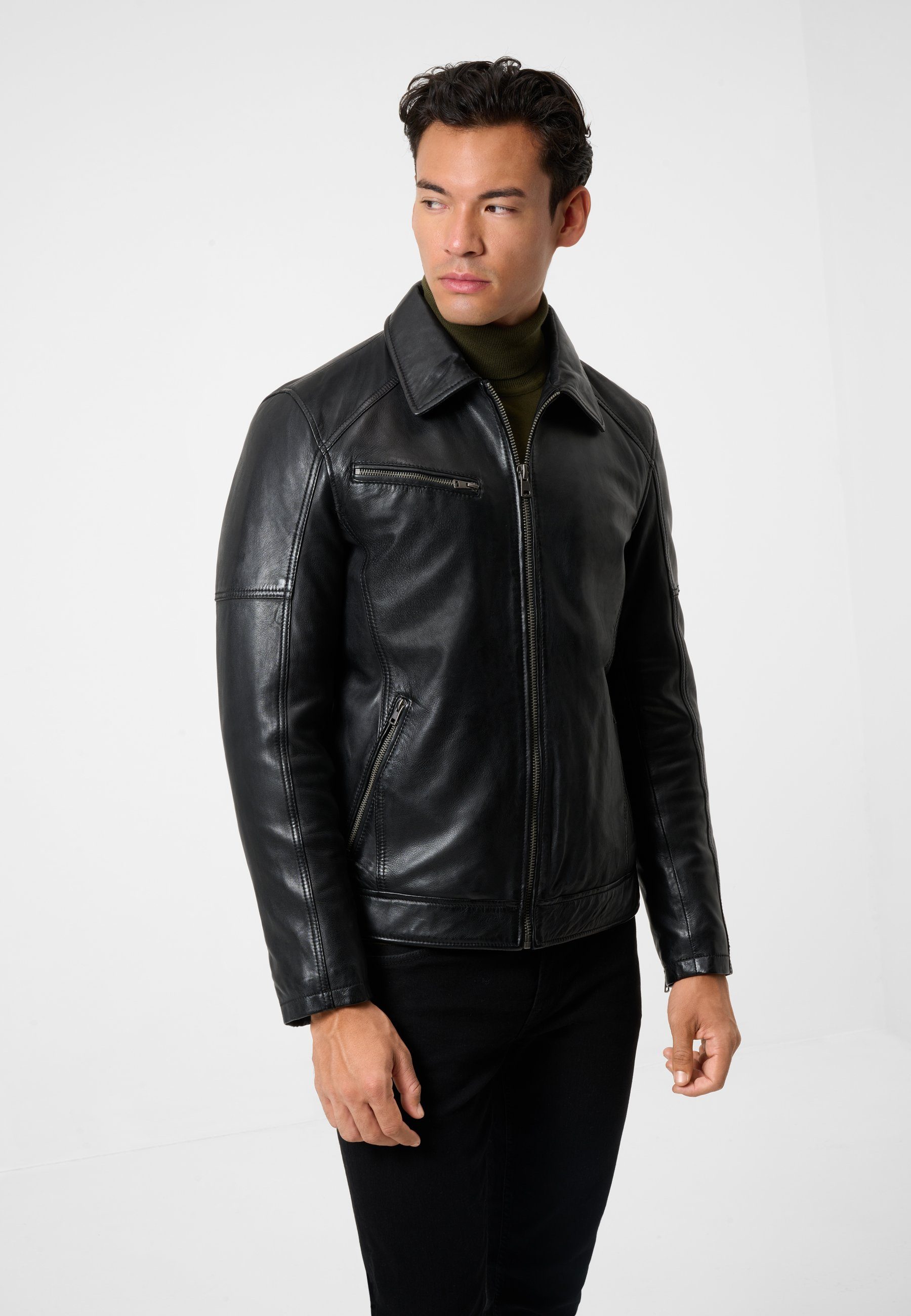 RICANO Lederjacke Claude Lamm-Nappa Lederjacke mit