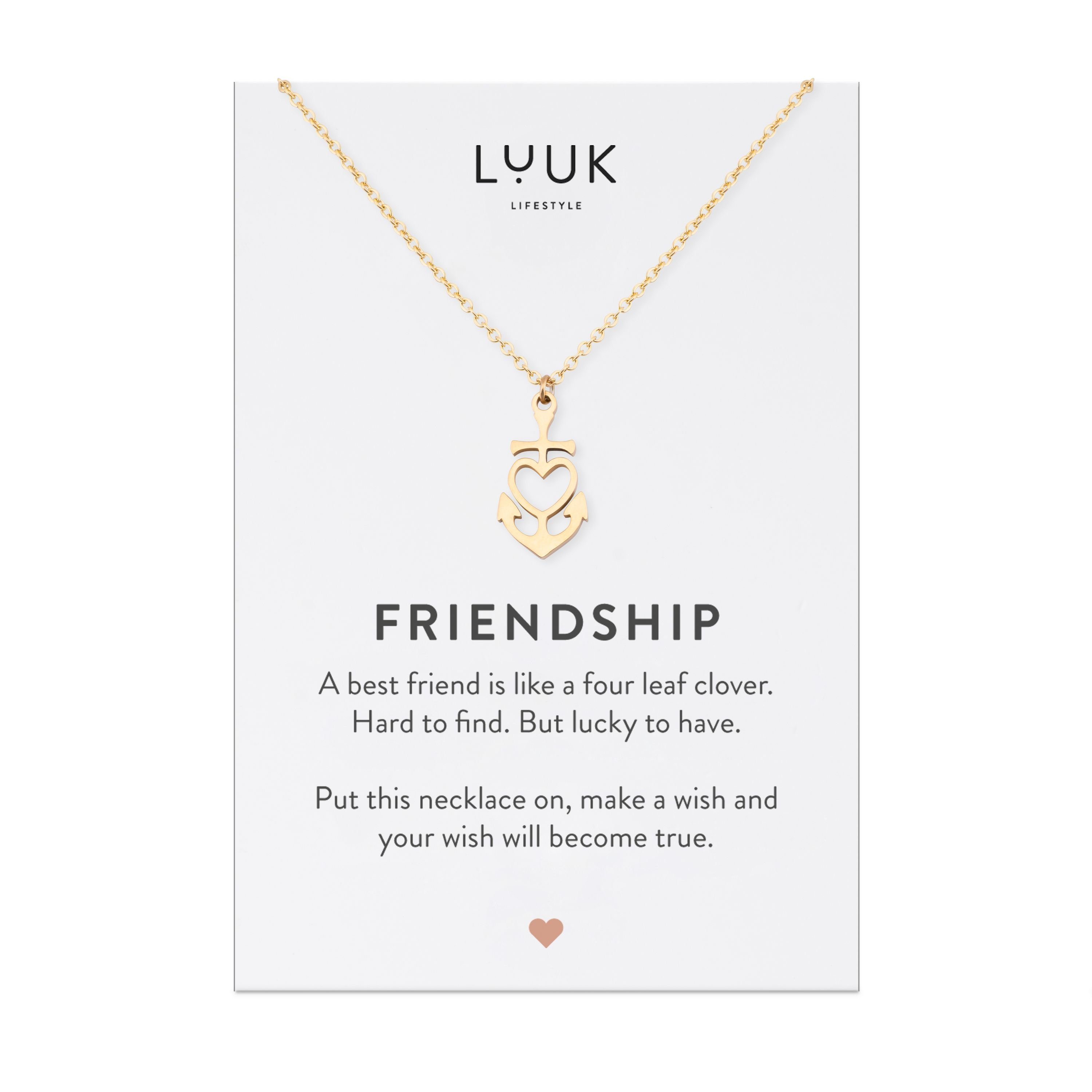 LUUK LIFESTYLE Freundschaftskette Herz-Anker, Herz und