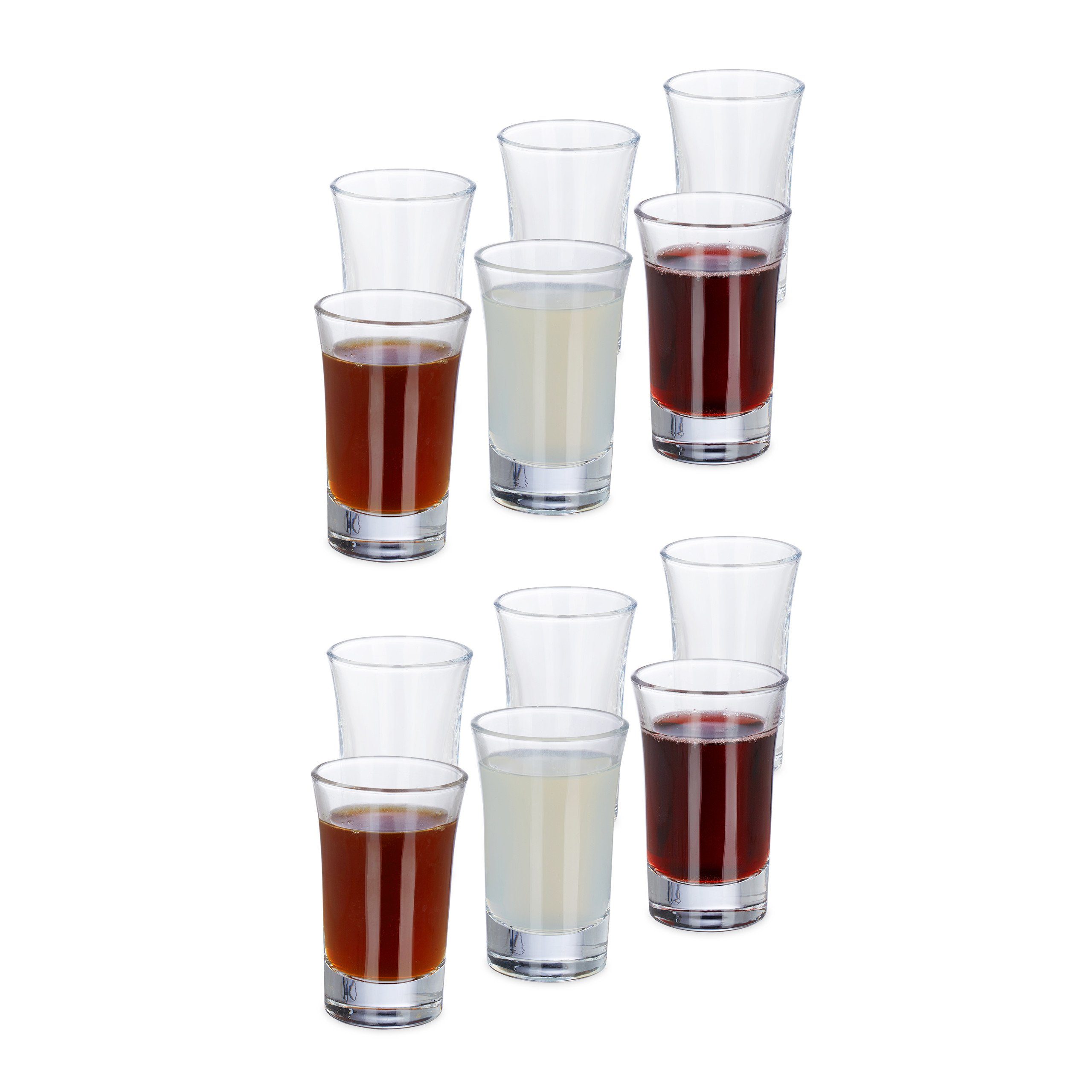 relaxdays Schnapsglas Schnapsgläser 4cl im 12er