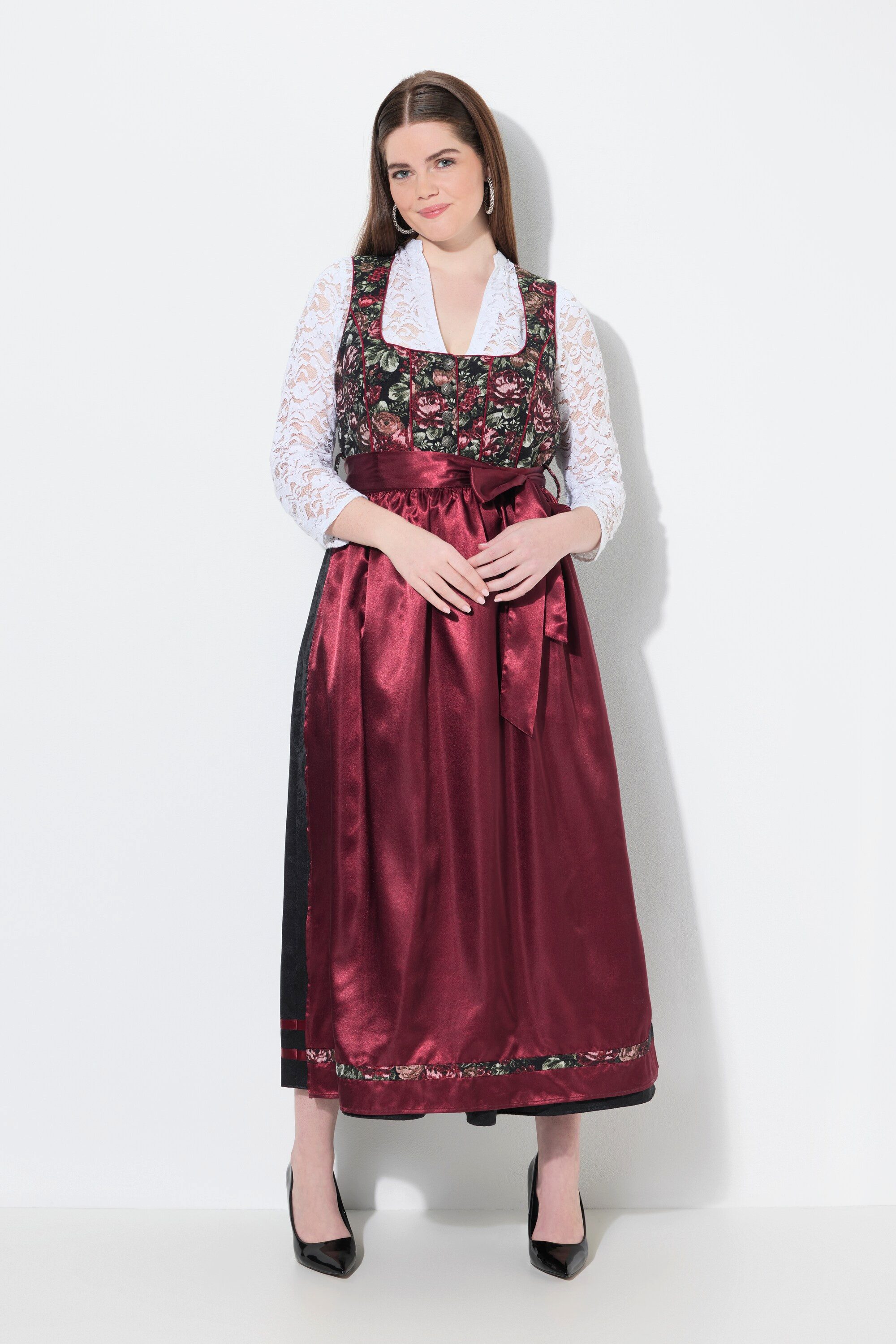 Ulla Popken Dirndl Dirndl Blüten Carré-Ausschnitt