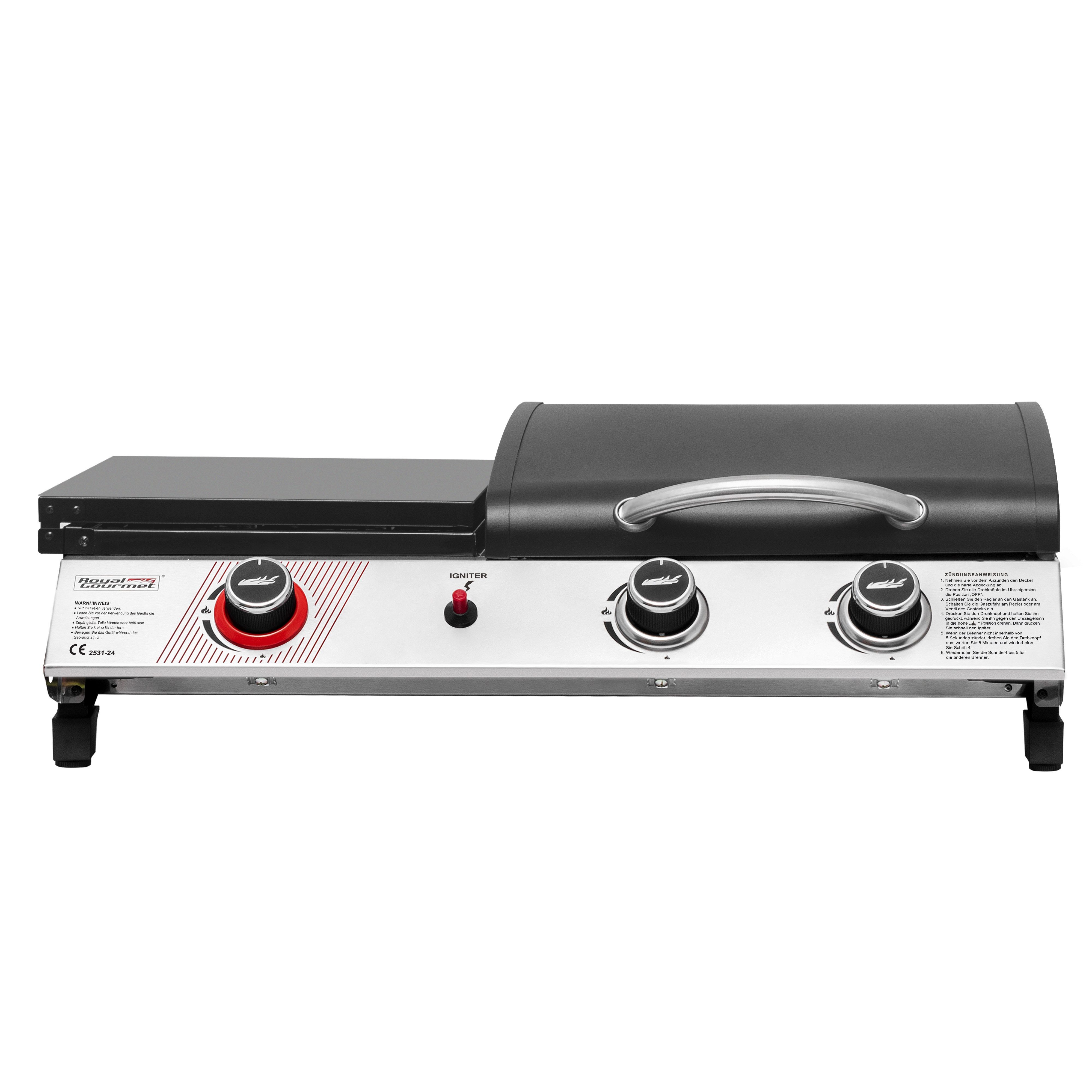 Royal Gourmet Gasgrill 3-Brenner Gasgrill, 3-in-1